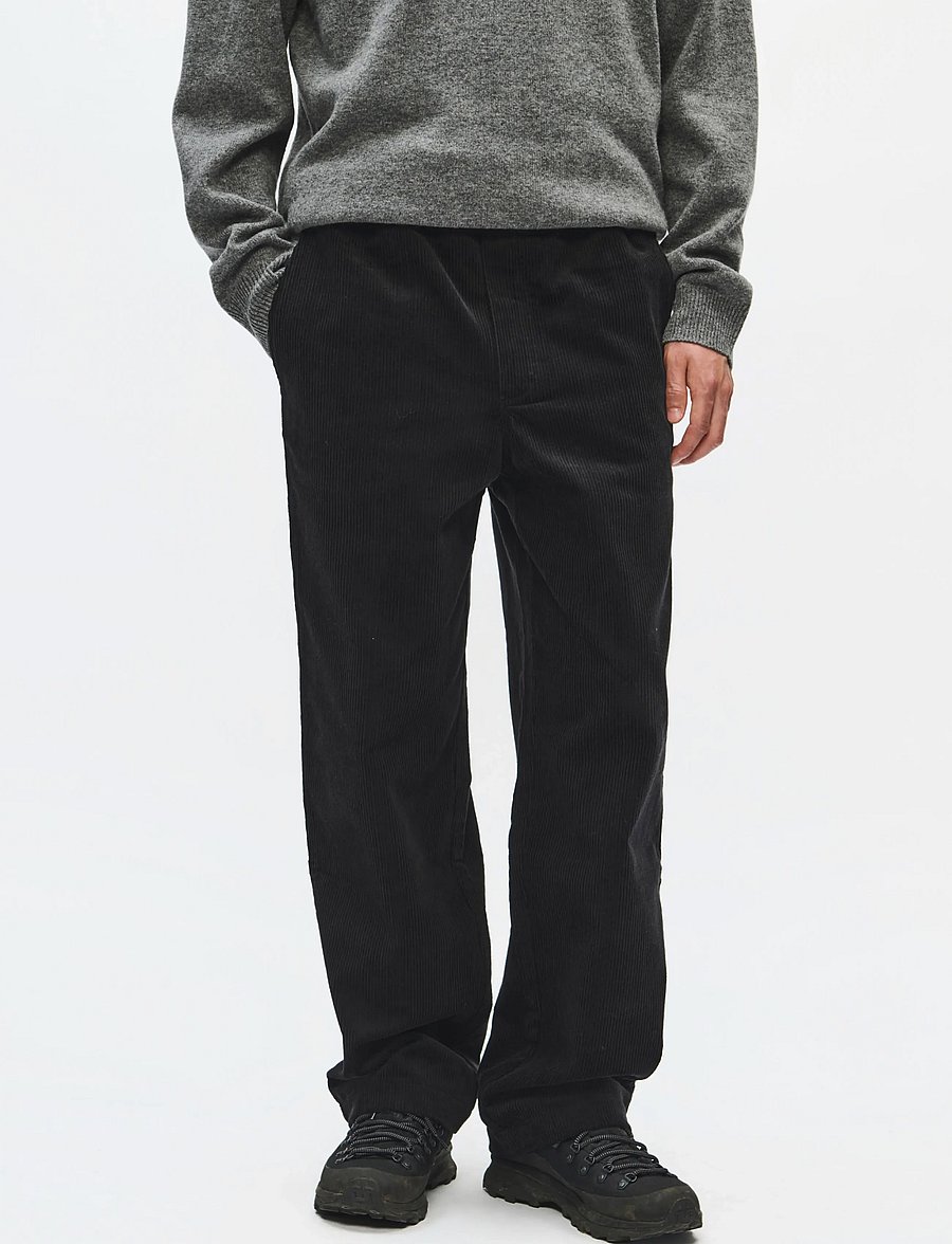 WOOD WOOD - WWLax trousers 25188 - freizeithosen - black sand - 0
