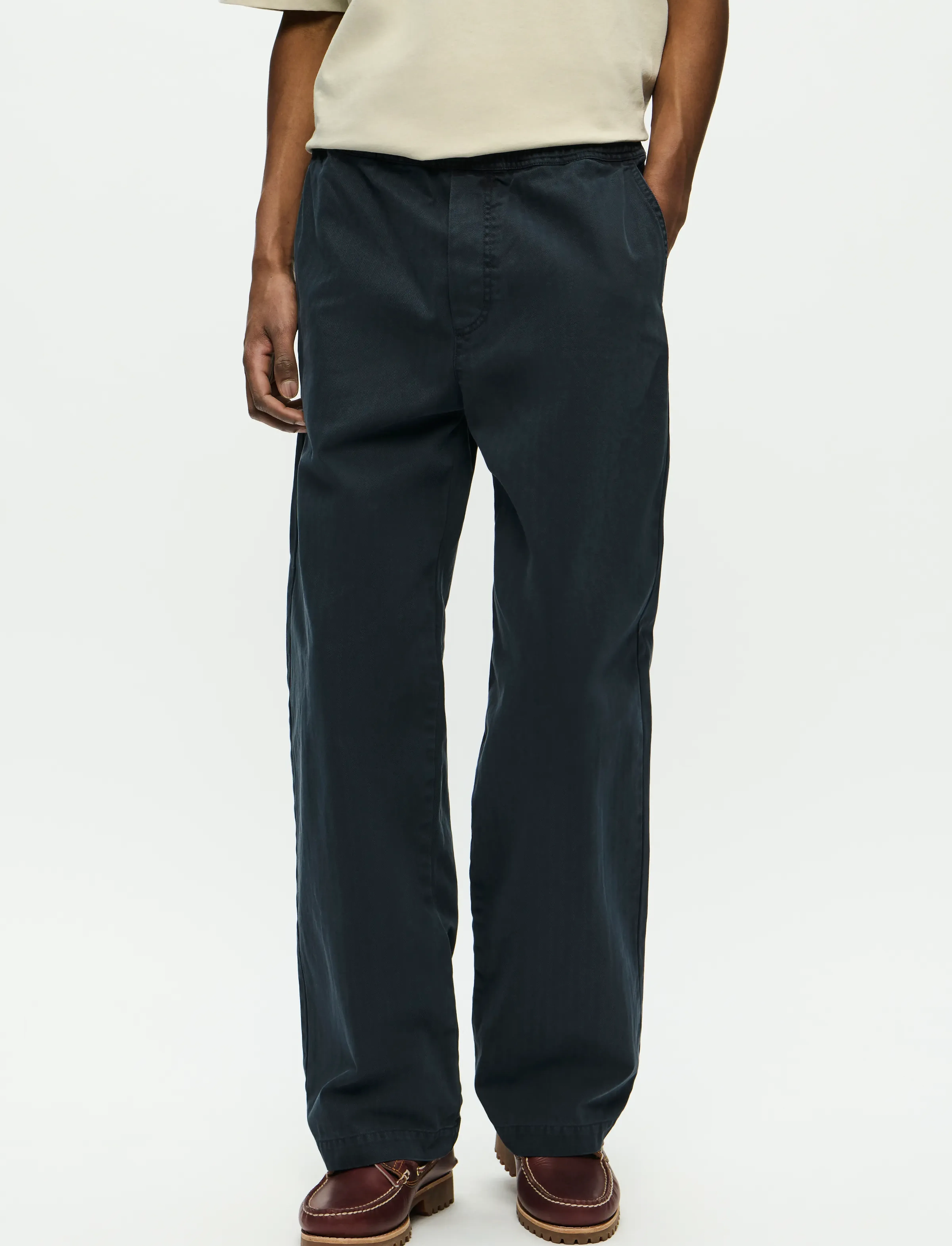 WOOD WOOD Wwlax Trousers 25189, Mænd, Afslappede Bukser, Navy, Str: S