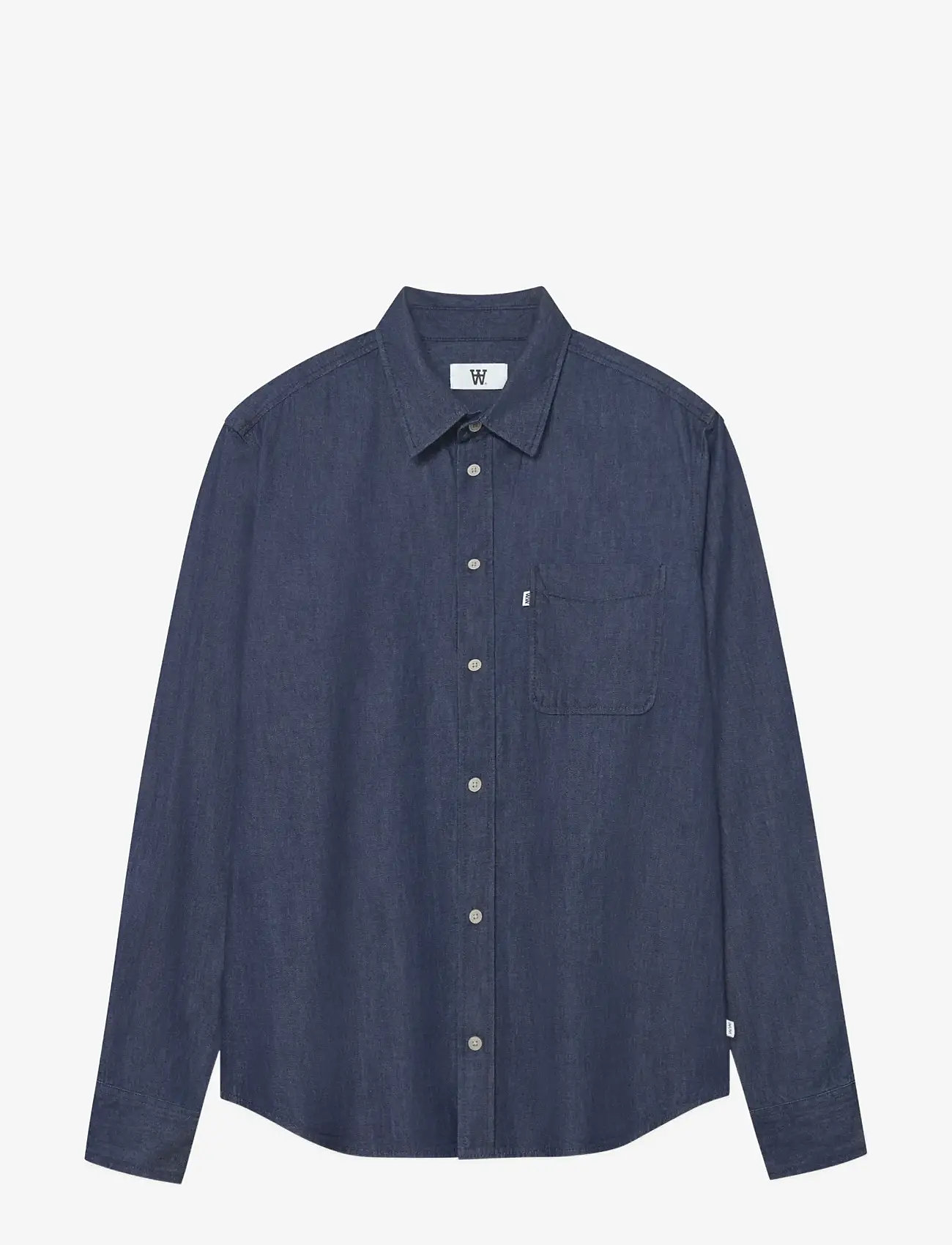 WOOD WOOD - WWAdrian shirt 25237 - jeansskjortor - dark blue denim - 0