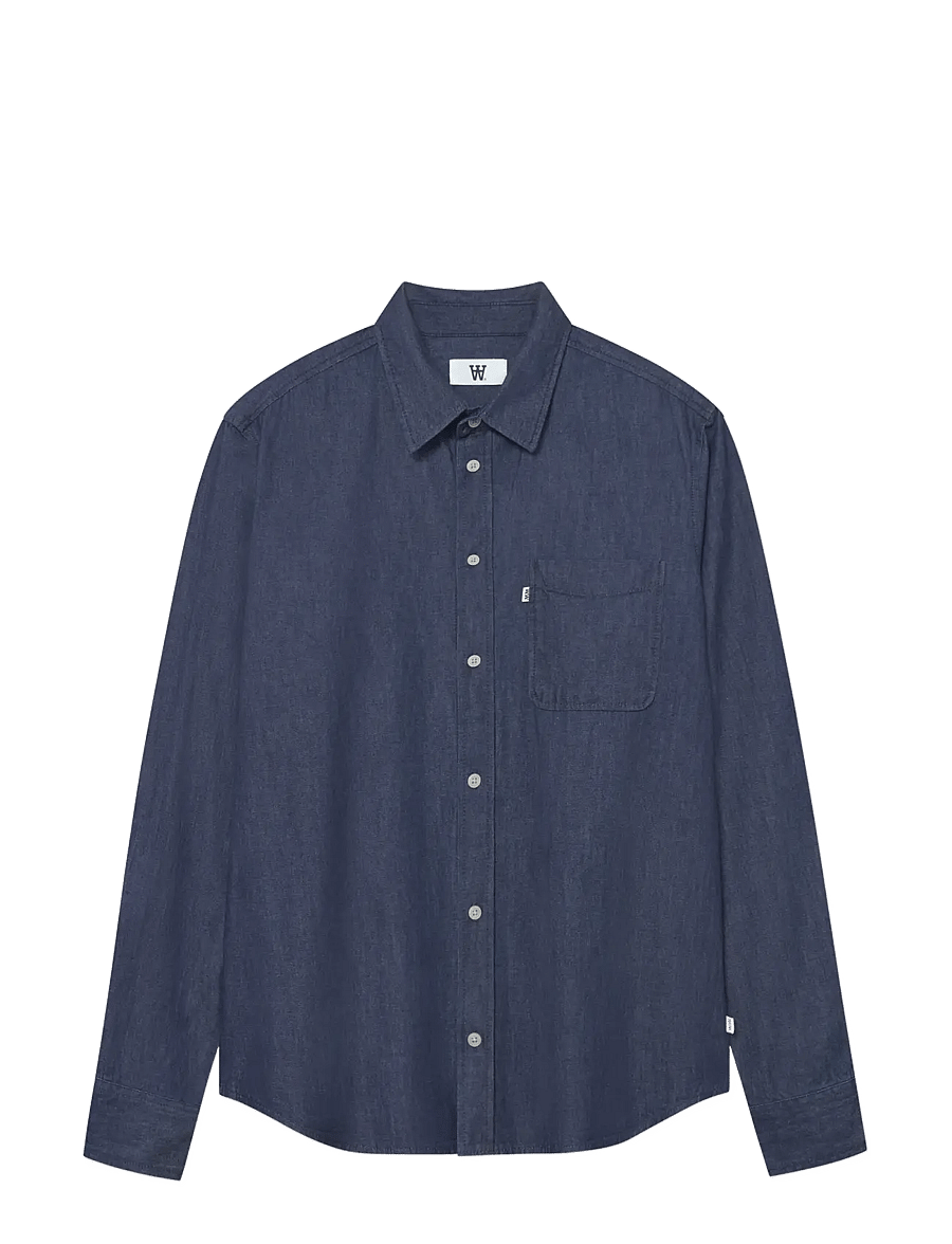 WOOD WOOD - WWAdrian shirt 25237 - jeanshemden - dark blue denim - 0
