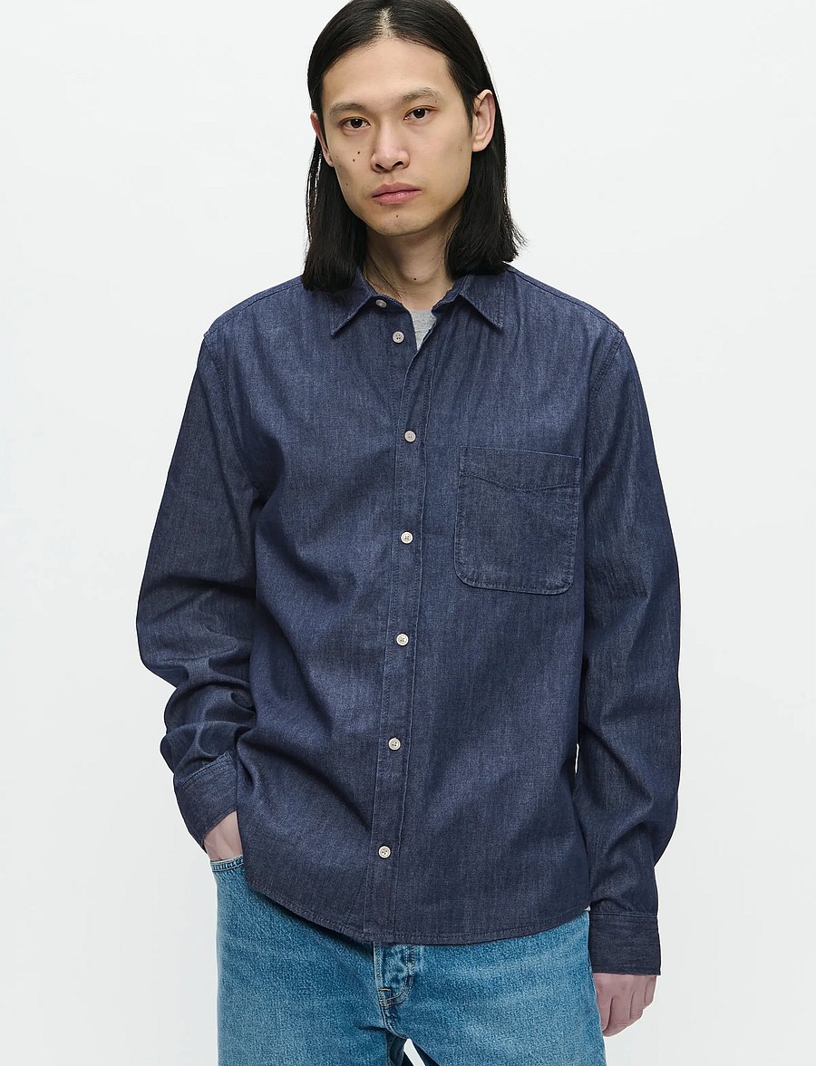 WOOD WOOD - WWAdrian shirt 25237 - jeanshemden - dark blue denim - 1