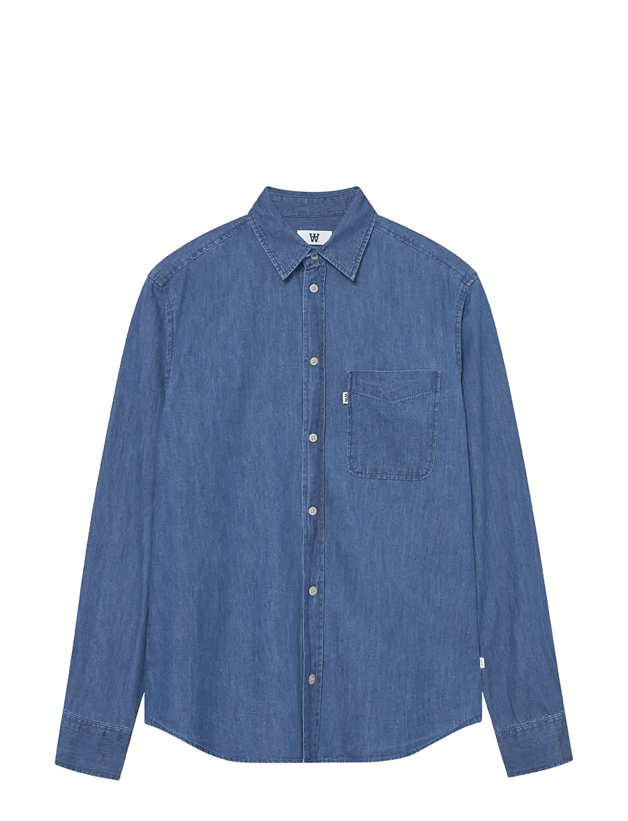 WOOD WOOD - WWAdrian shirt 25237 - chemises en jean - medium blue denim - 1