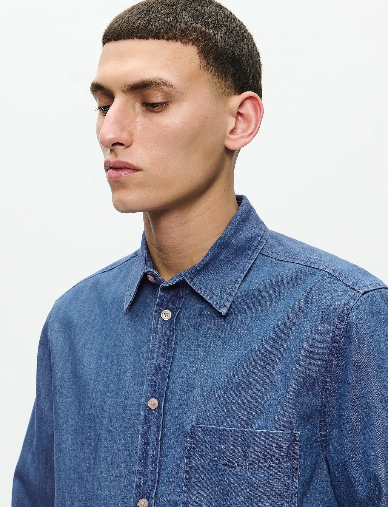 WWAdrian shirt 25237 - MEDIUM BLUE DENIM