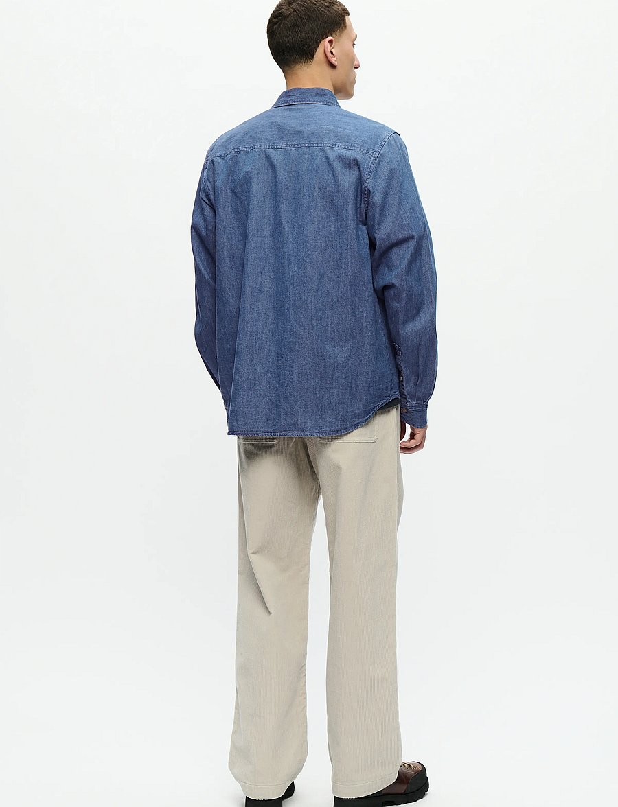 WOOD WOOD - WWAdrian shirt 25237 - džinsa krekli - medium blue denim - 2