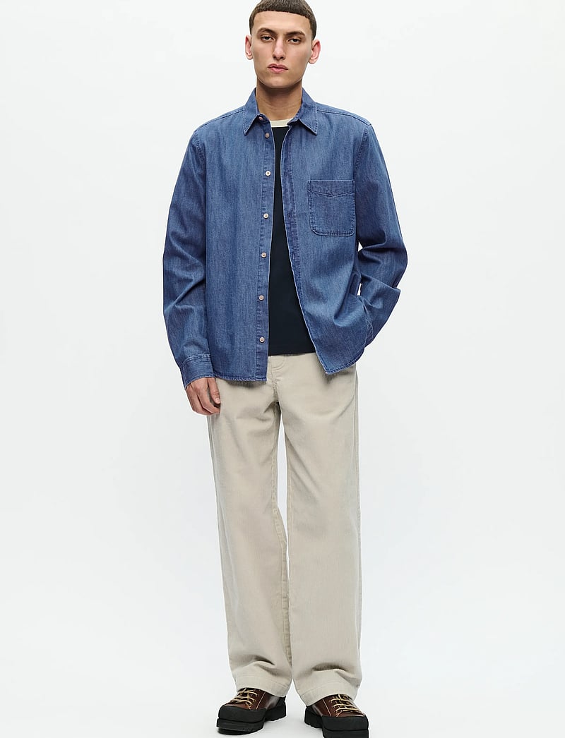 WOOD WOOD - WWAdrian shirt 25237 - jeansskjortor - medium blue denim - 3