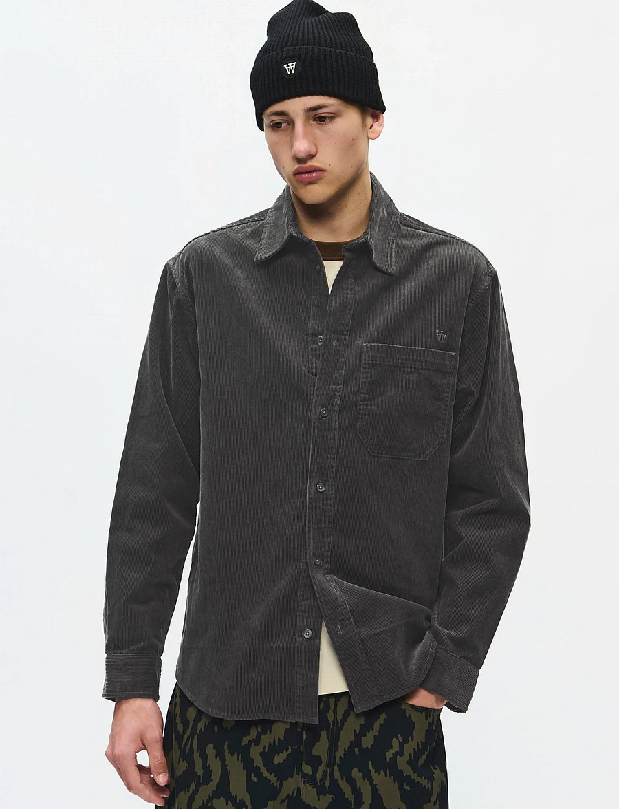 WOOD WOOD - WWCooper shirt 25204 - casual skjorter - black sand - 0