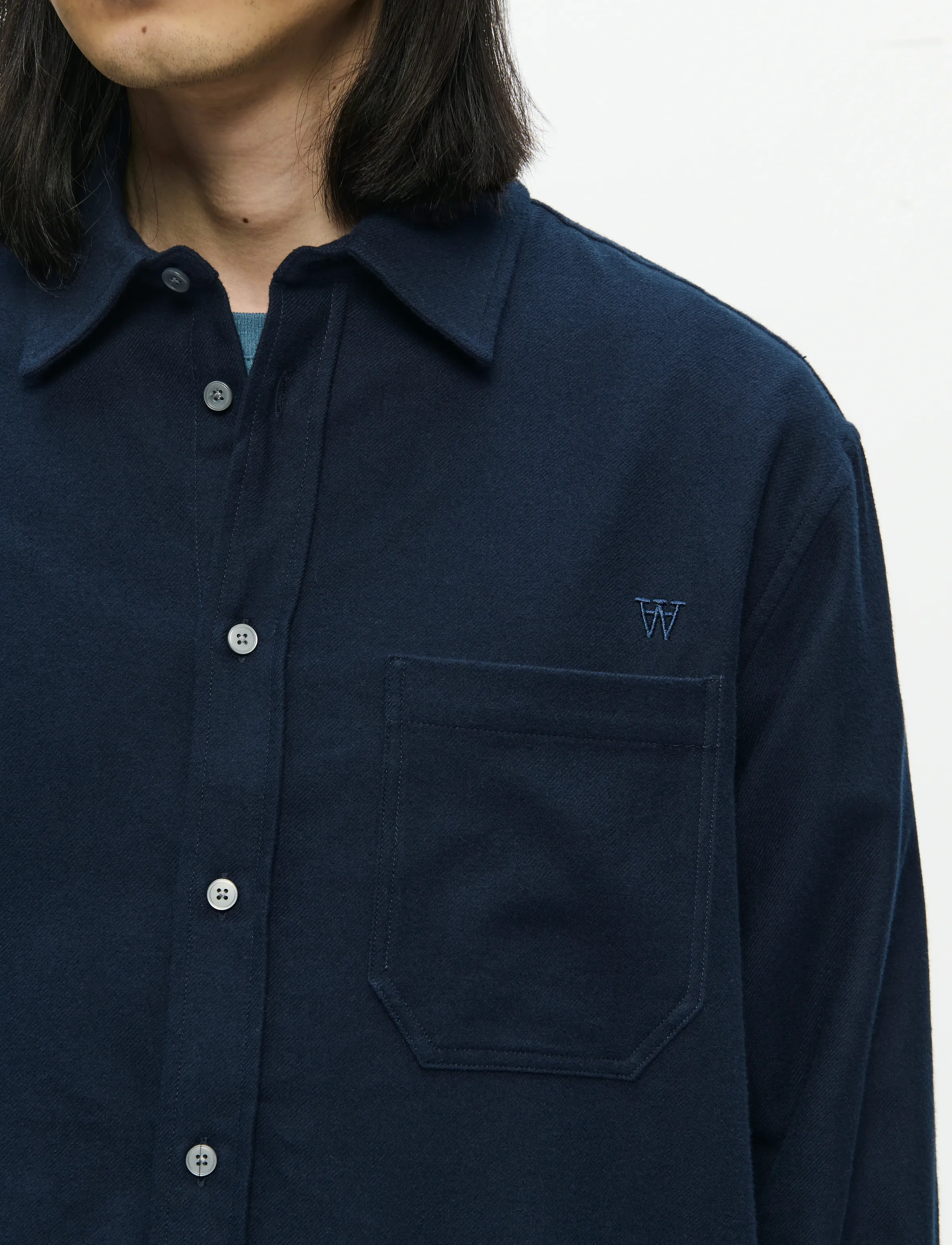 WOOD WOOD Wwcooper Shirt 25235, Mænd, Langærmet Skjorte, Navy, Str: XS