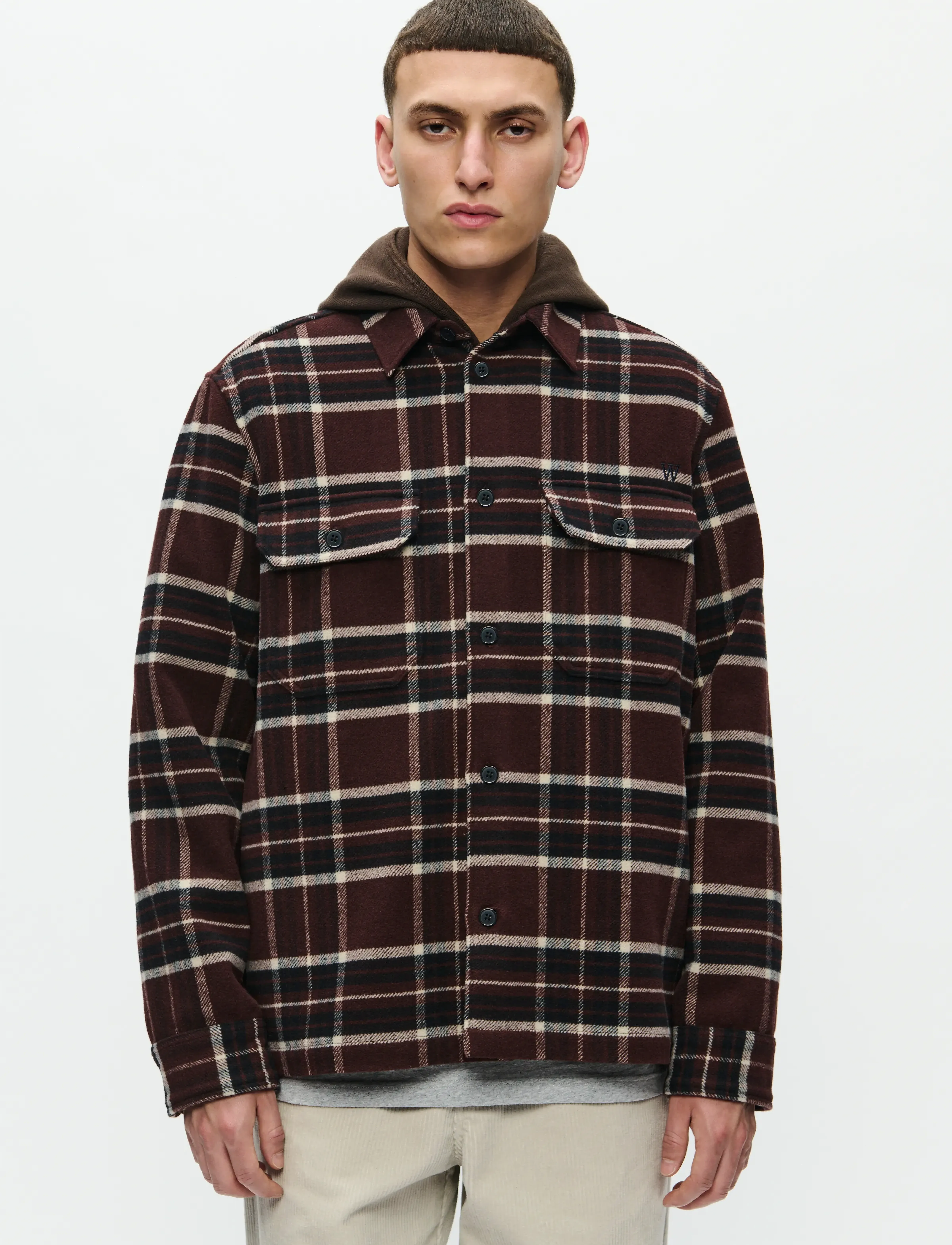 WOOD WOOD WWClay overshirt 25213 - Overshirts - DECADENT CHOCOLATE CHECK / brown