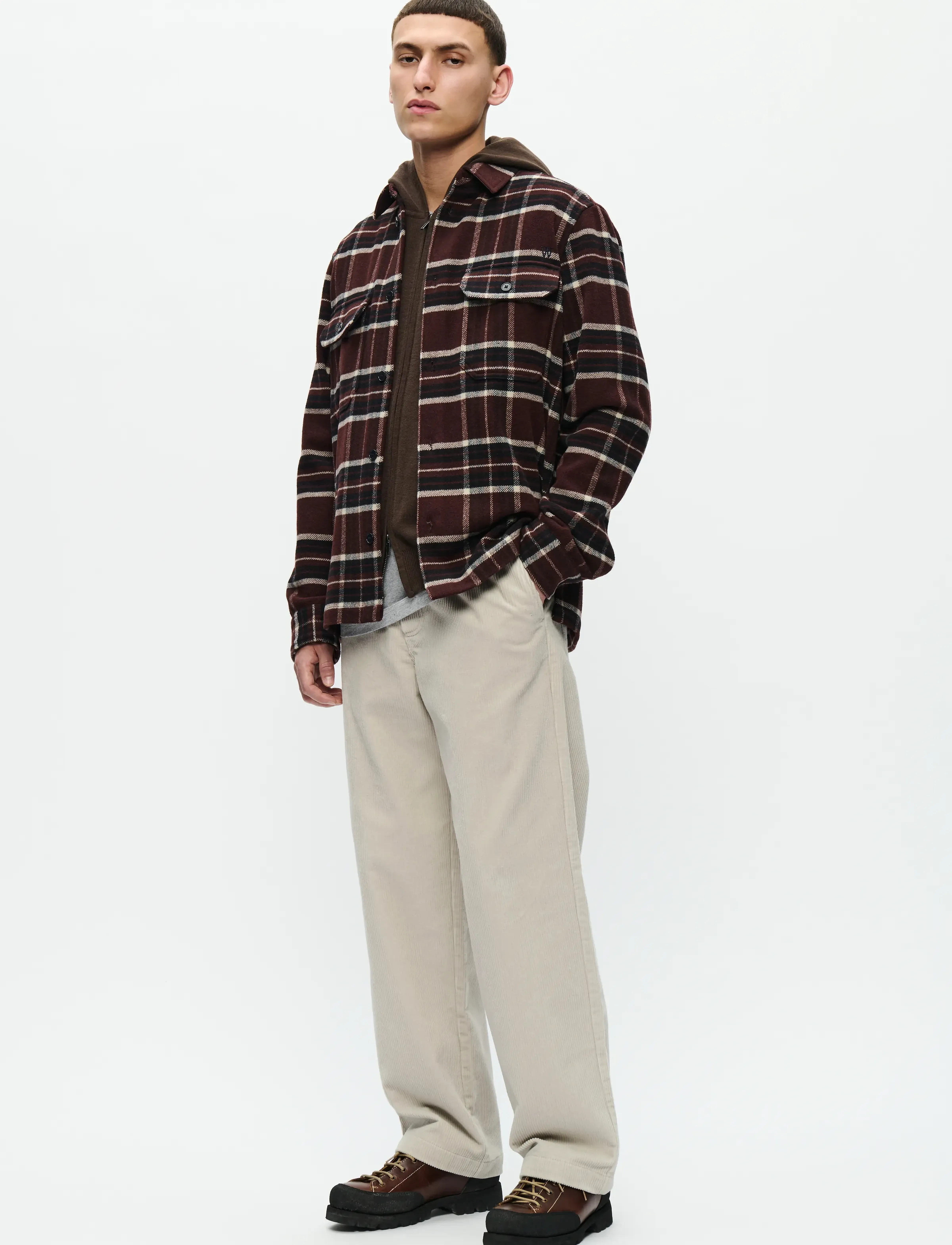 WOOD WOOD - WWClay overshirt 25213 - shop etter stil - decadent chocolate check - 2