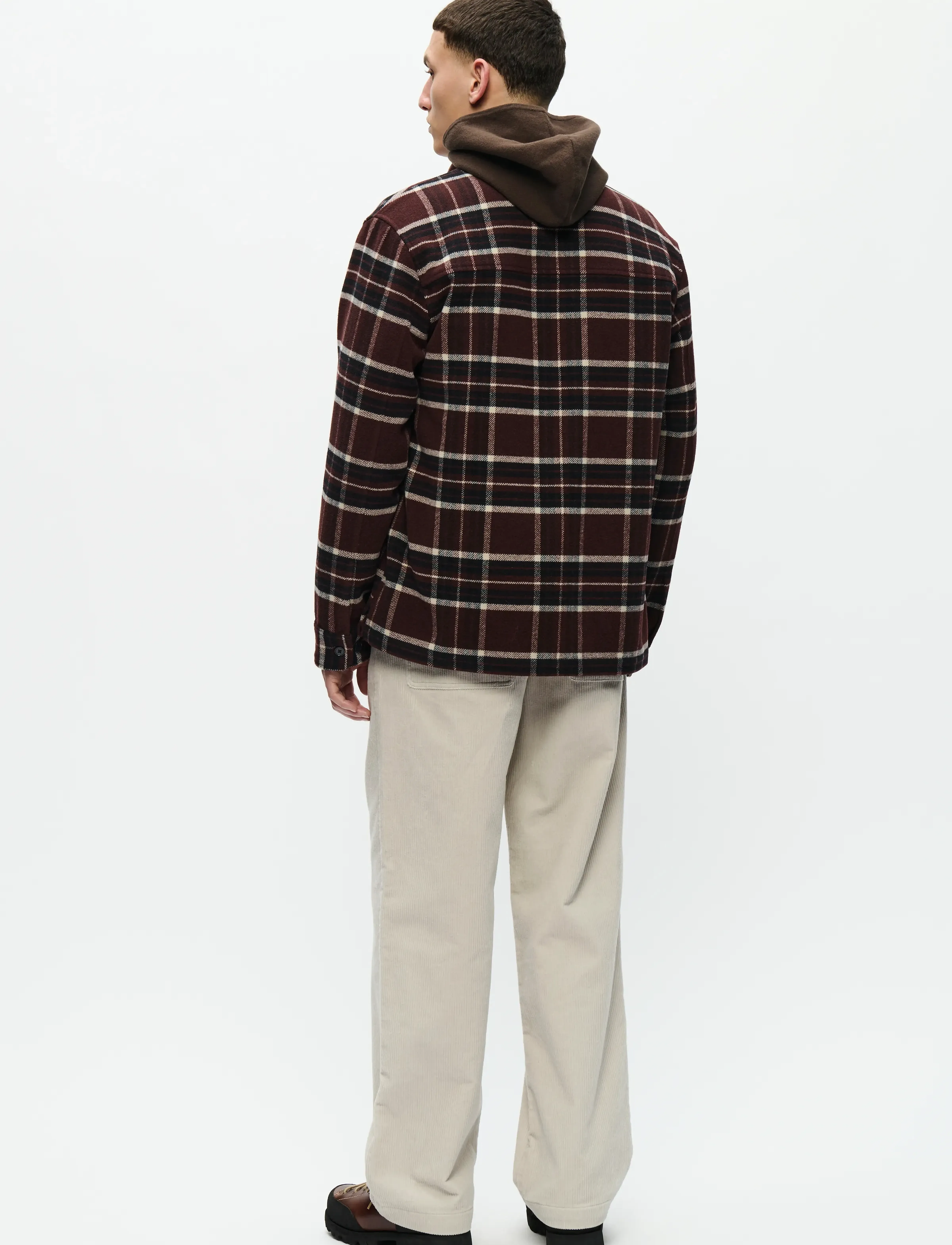 WOOD WOOD - WWClay overshirt 25213 - shop etter stil - decadent chocolate check - 3