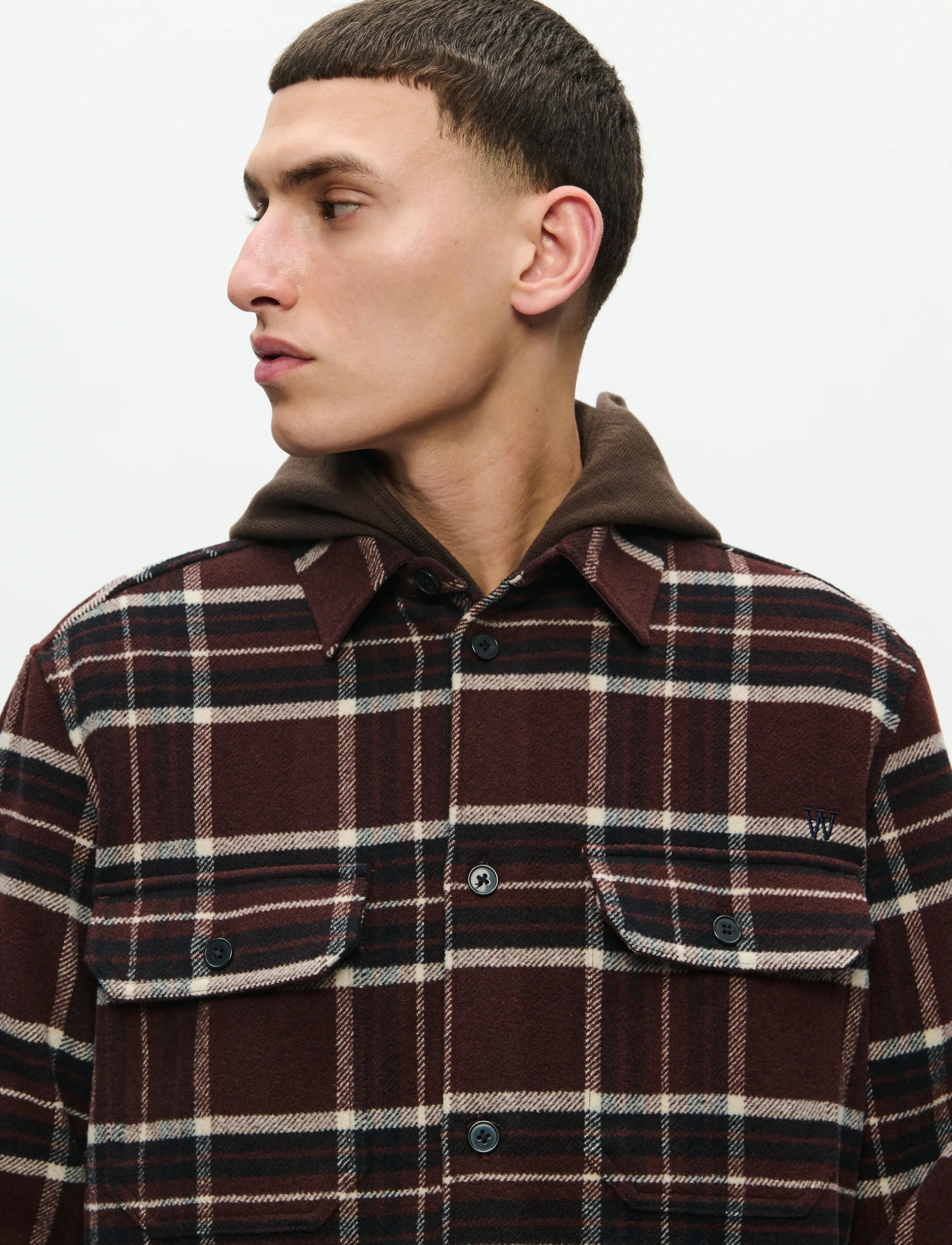 WOOD WOOD - WWClay overshirt 25213 - shop etter stil - decadent chocolate check - 4