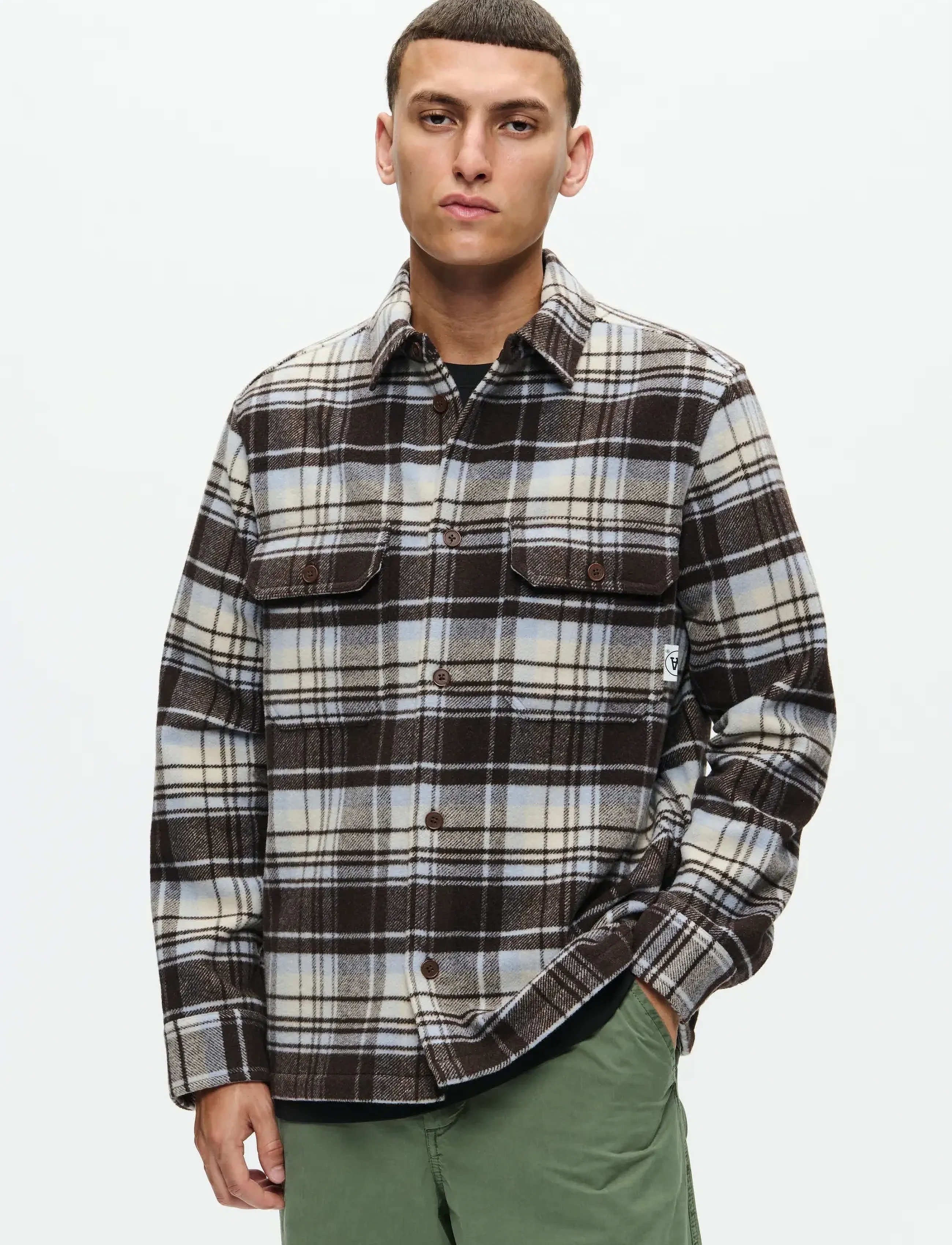 WOOD WOOD WWClay overshirt 25213 - Overshirts - CHOCOLATE TORTE CHECK / brown