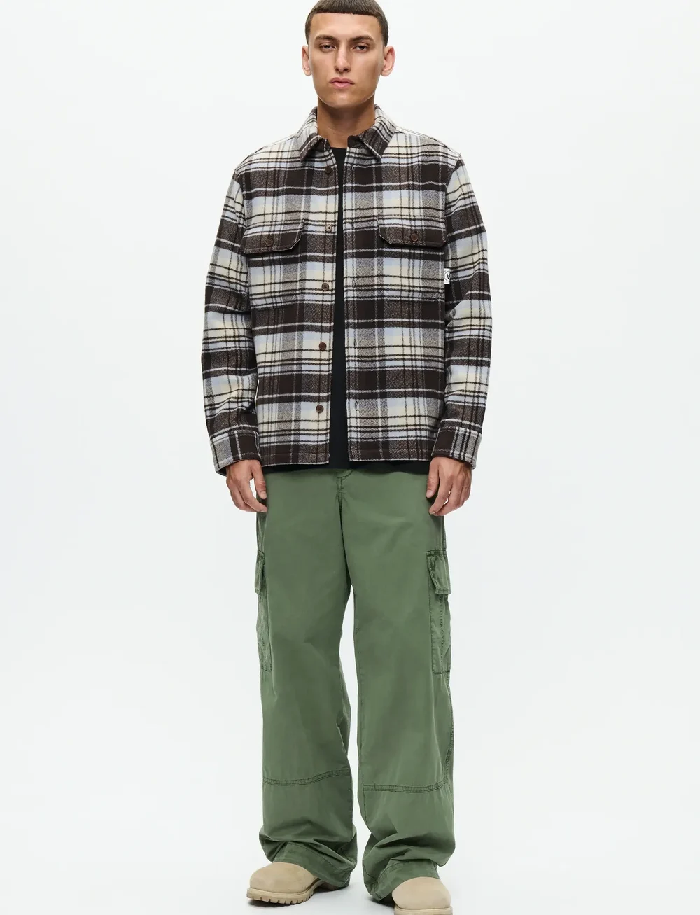 WOOD WOOD - WWClay overshirt 25213 - shop efter stil - chocolate torte check - 3