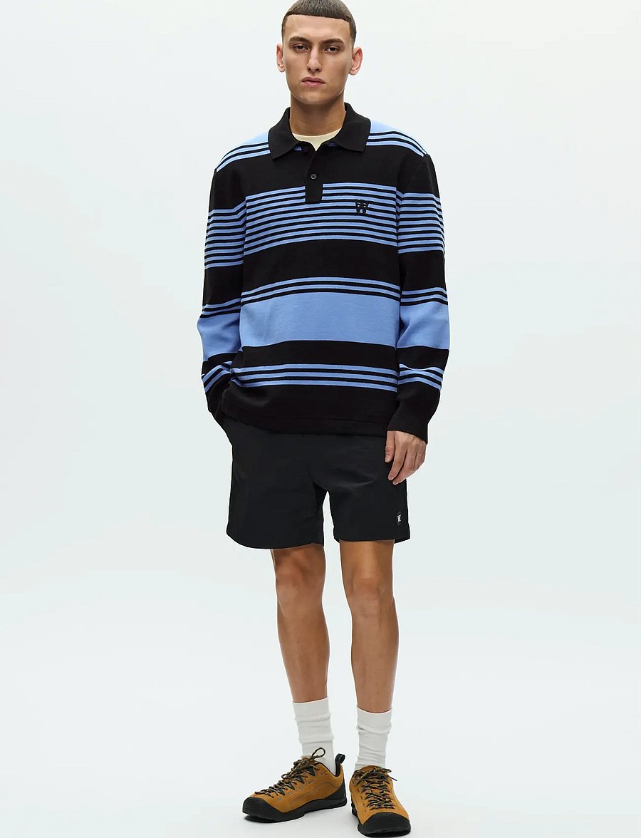 WOOD WOOD - WWCurt polo 25212 - long-sleeved knitted polos - azurine stripe - 2