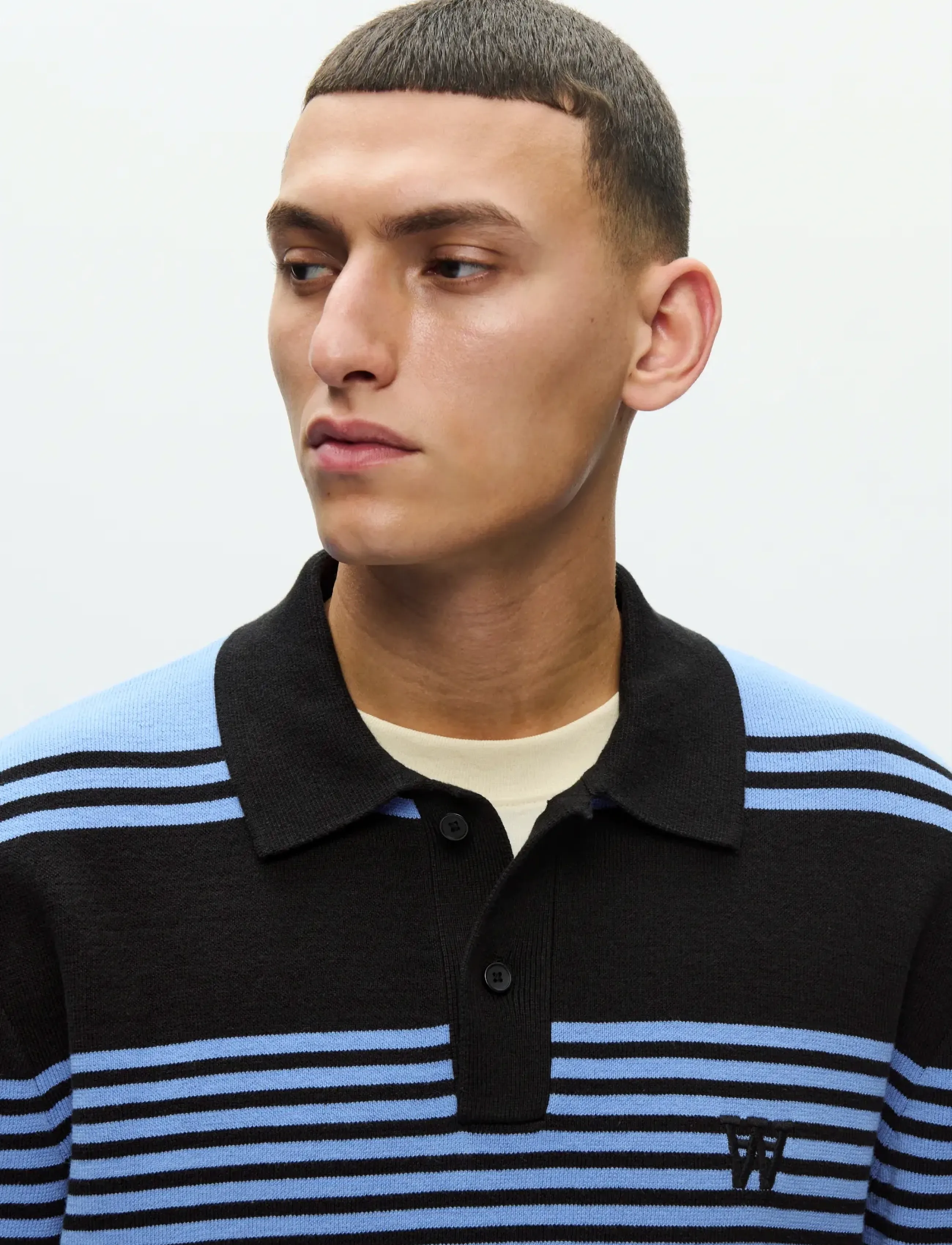 WOOD WOOD - WWCurt polo 25212 - pikkade varrukatega kootud polosärgid - azurine stripe - 4