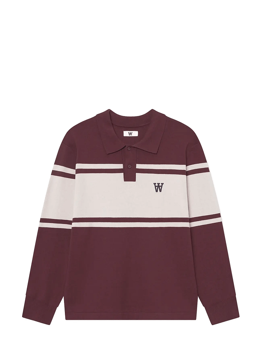 WOOD WOOD - WWCurt polo 25212 - long-sleeved knitted polos - decadent chocolate - 1