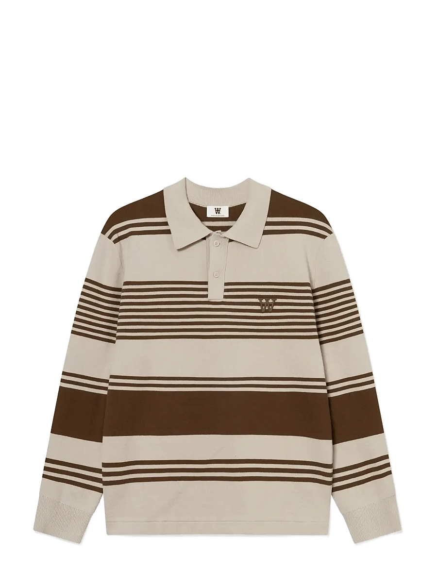 WOOD WOOD - WWCurt polo 25212 - adīti polo krekli ar garām piedurknēm - desert palm stripe - 1