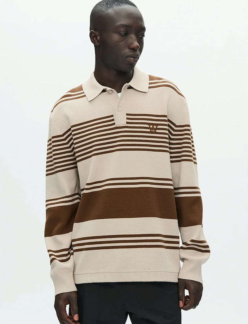 WOOD WOOD - WWCurt polo 25212 - kootud polosärgid - desert palm stripe - 0