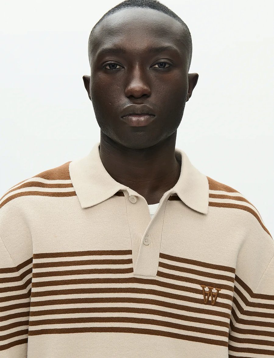 WOOD WOOD - WWCurt polo 25212 - adīti polo krekli ar garām piedurknēm - desert palm stripe - 4
