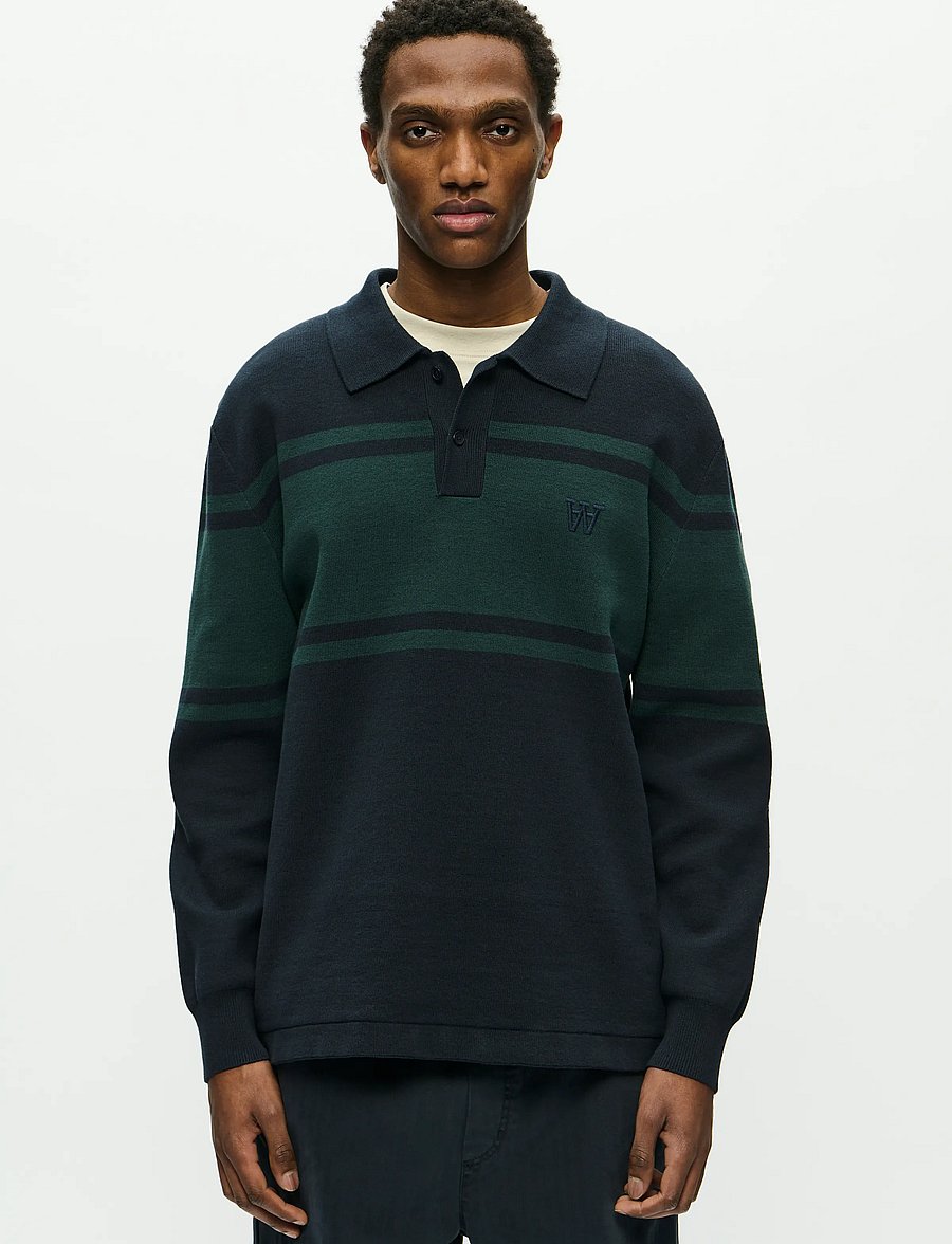 WOOD WOOD - WWCurt polo 25212 - long-sleeved knitted polos - salute - 0