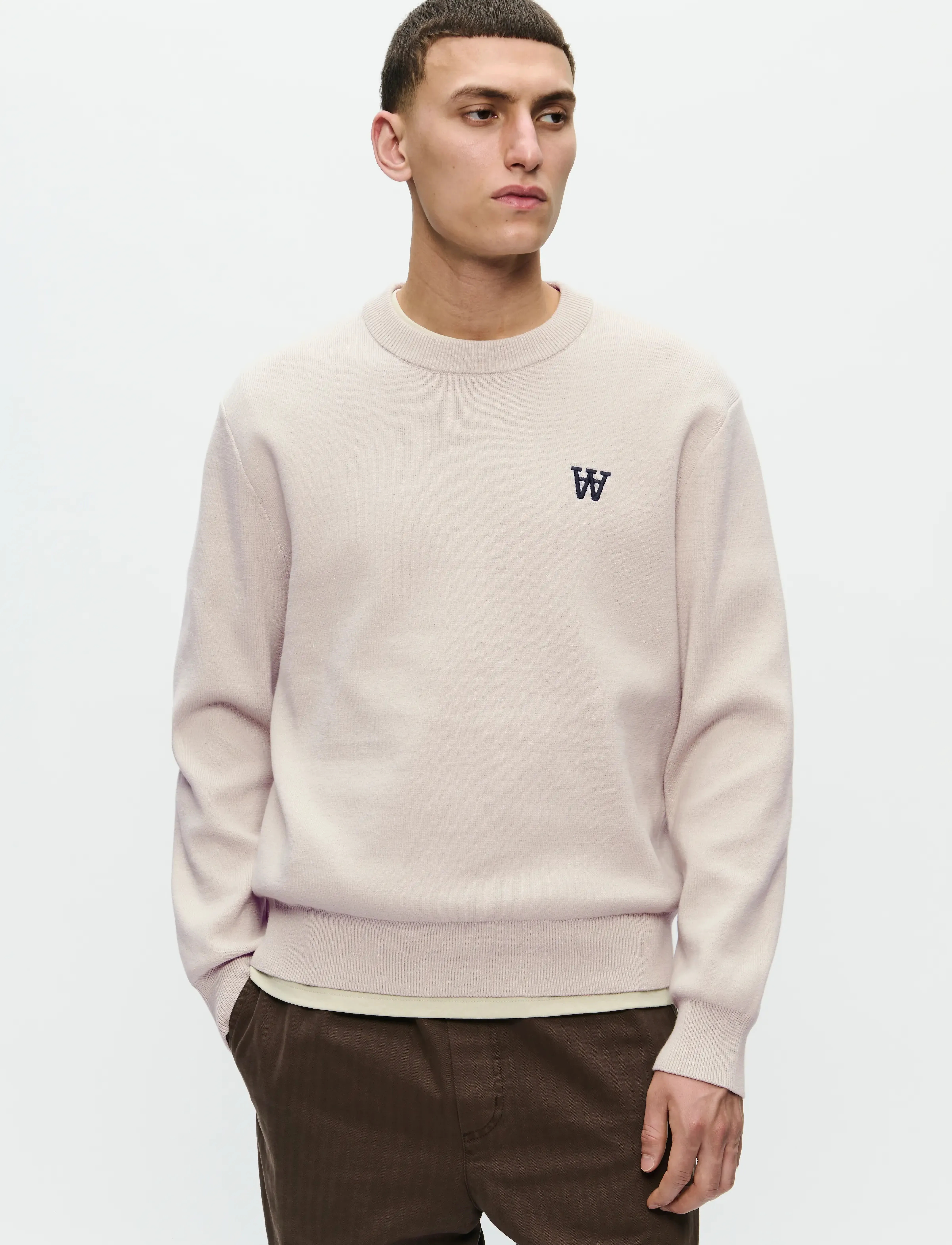 WOOD WOOD Wwcurt Crew Neck 25212 stickade tröjor herr – bild 2