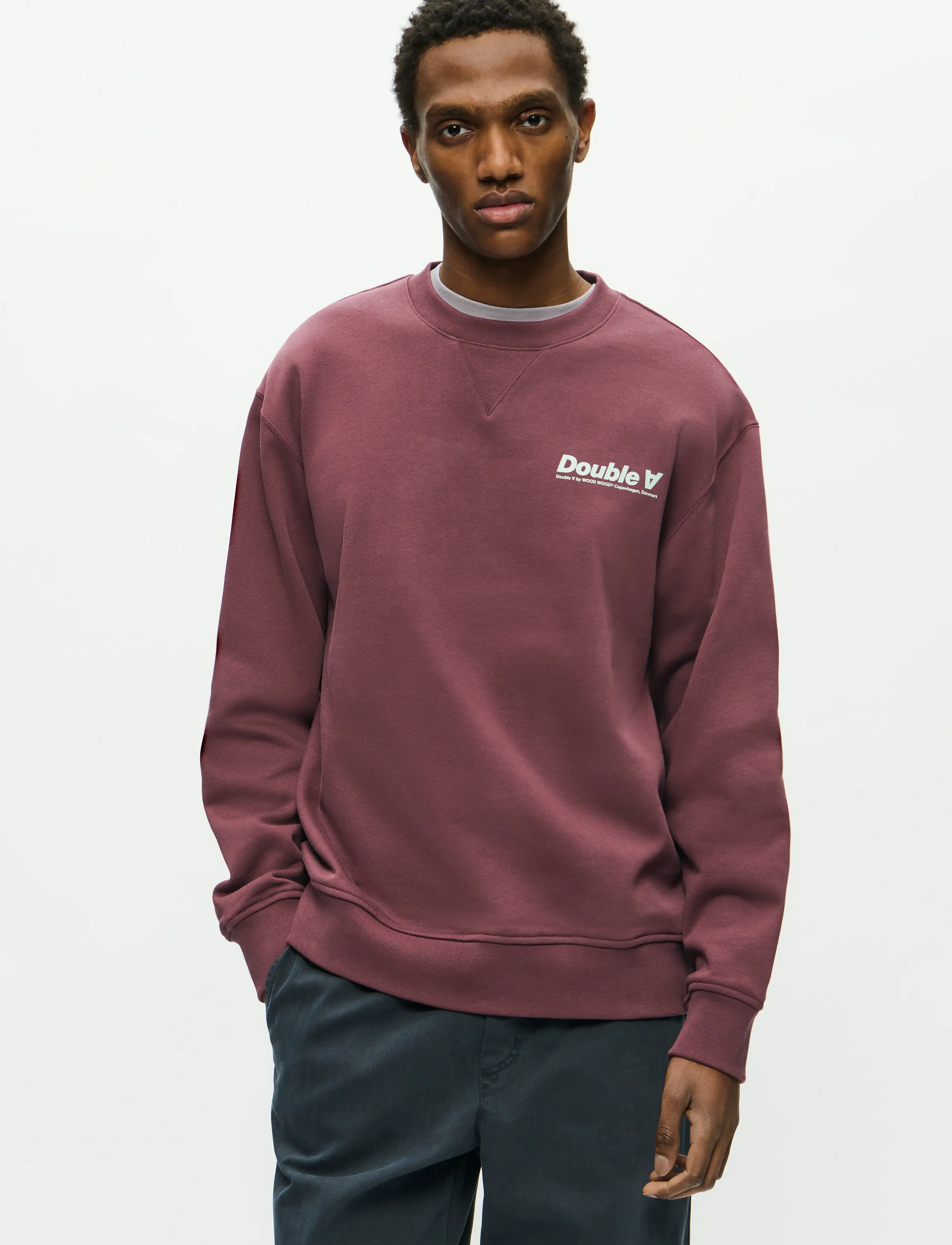 WOOD Wwjames Crew Neck Aaneue 25219, XS, Sweatshirts & Hoodies, Rot - Sweatshirts, Männerswear