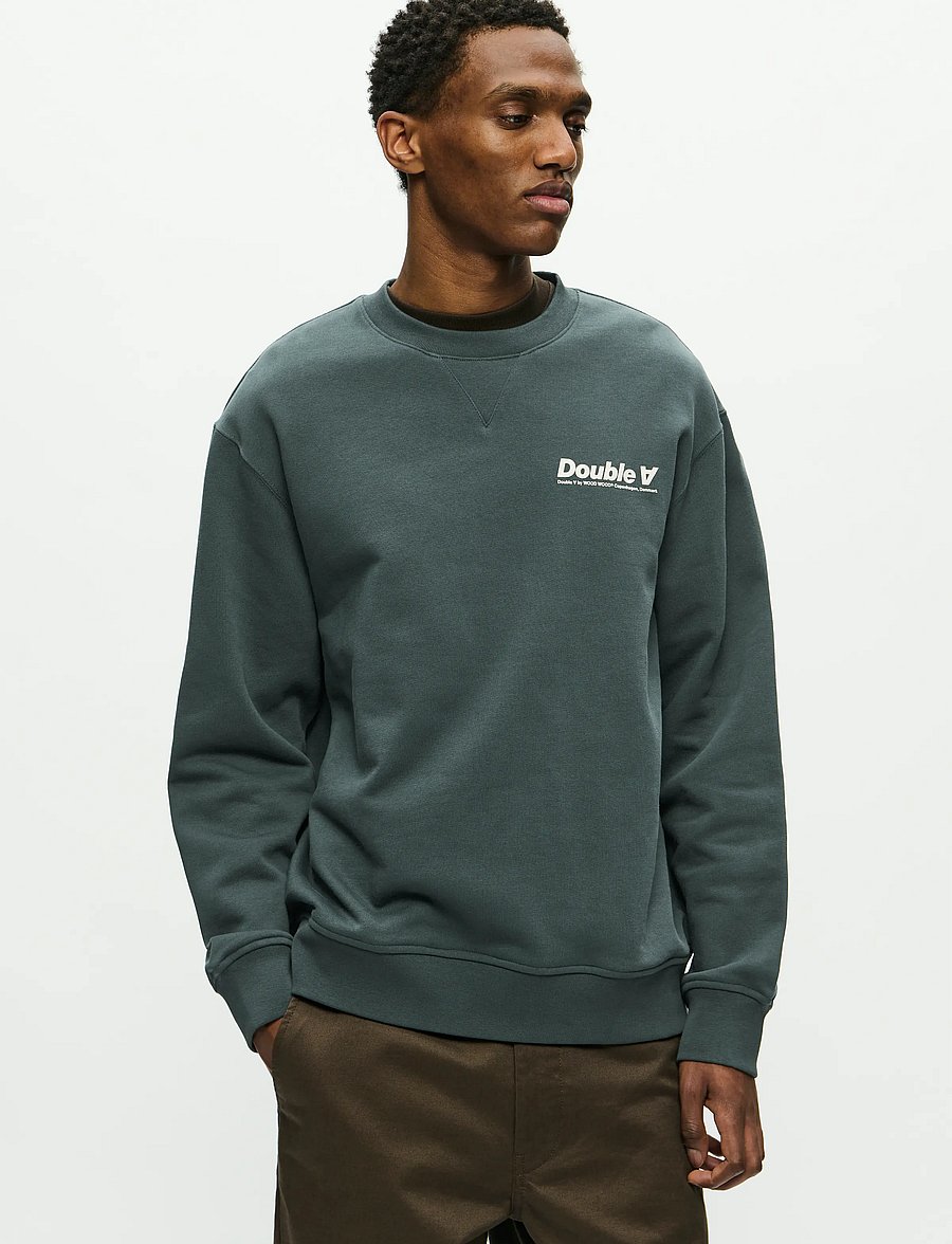 WOOD WOOD - WWJames crew neck AAneue 25219 - dressipluusid - green gables - 0