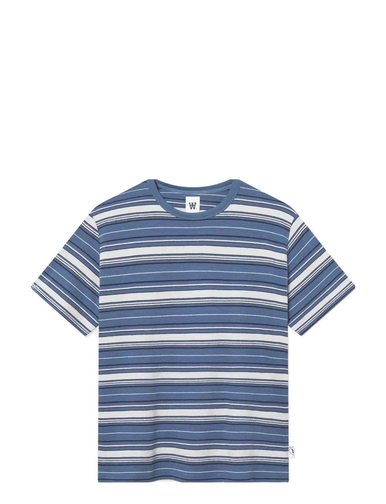 WOOD WOOD WWEaston tee 25218 - T-shirts - BLUEFIN STRIPE / blue