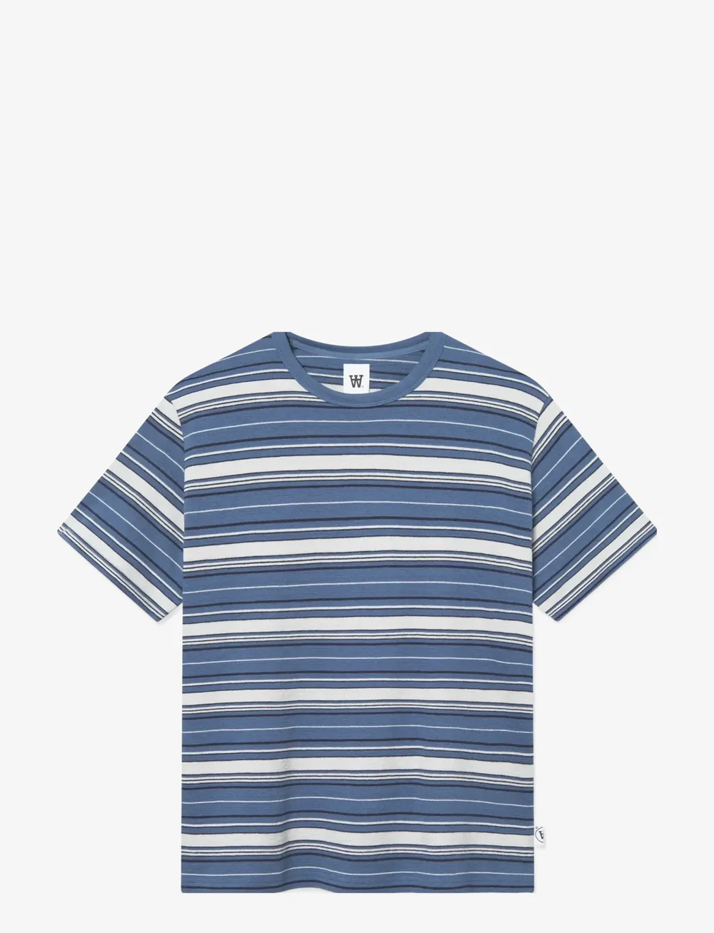 WOOD WOOD - WWEaston tee 25218 - kortärmade t-shirts - bluefin stripe - 1