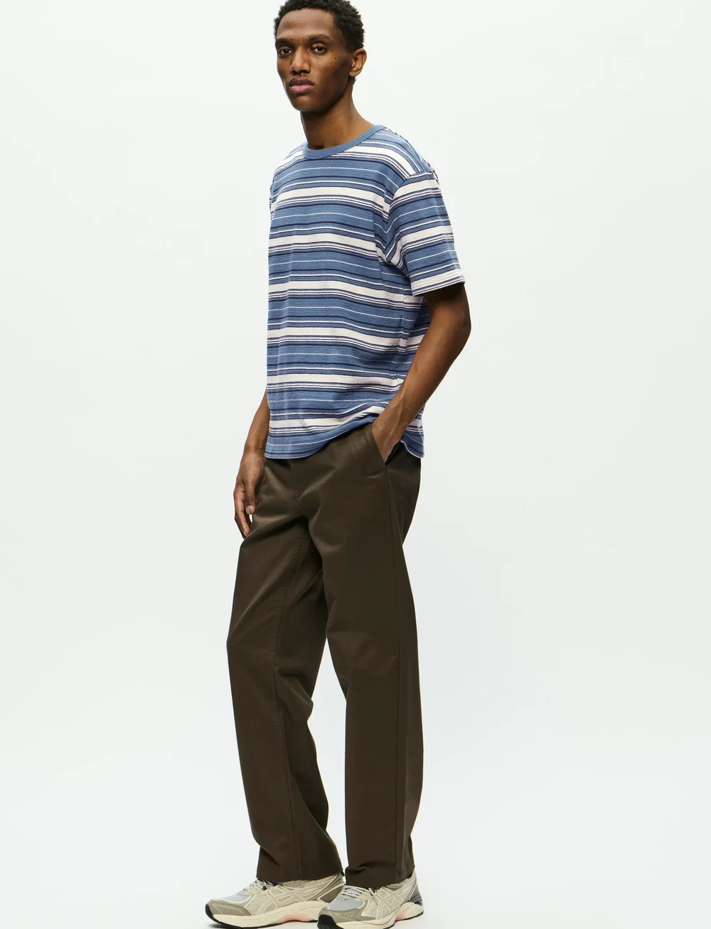 WOOD WOOD - WWEaston tee 25218 - kortärmade t-shirts - bluefin stripe - 2