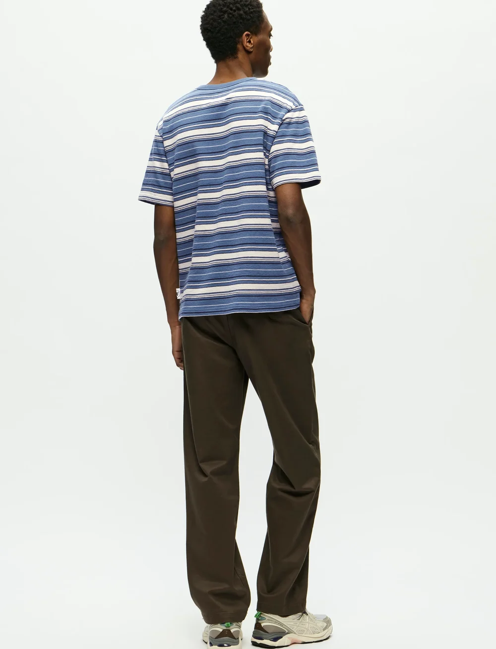 WOOD WOOD - WWEaston tee 25218 - kortärmade t-shirts - bluefin stripe - 3