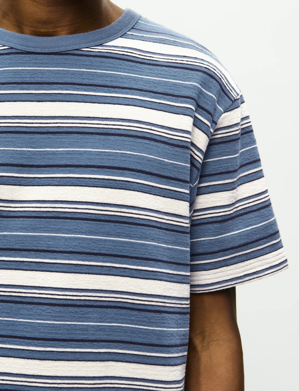 WOOD WOOD - WWEaston tee 25218 - kortärmade t-shirts - bluefin stripe - 4