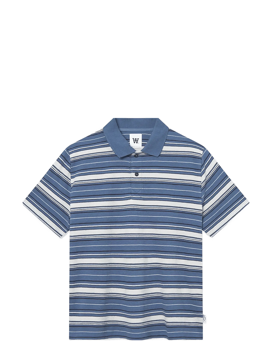 WOOD WOOD - WWColton polo 25218 - kurzärmelig - bluefin stripe - 1