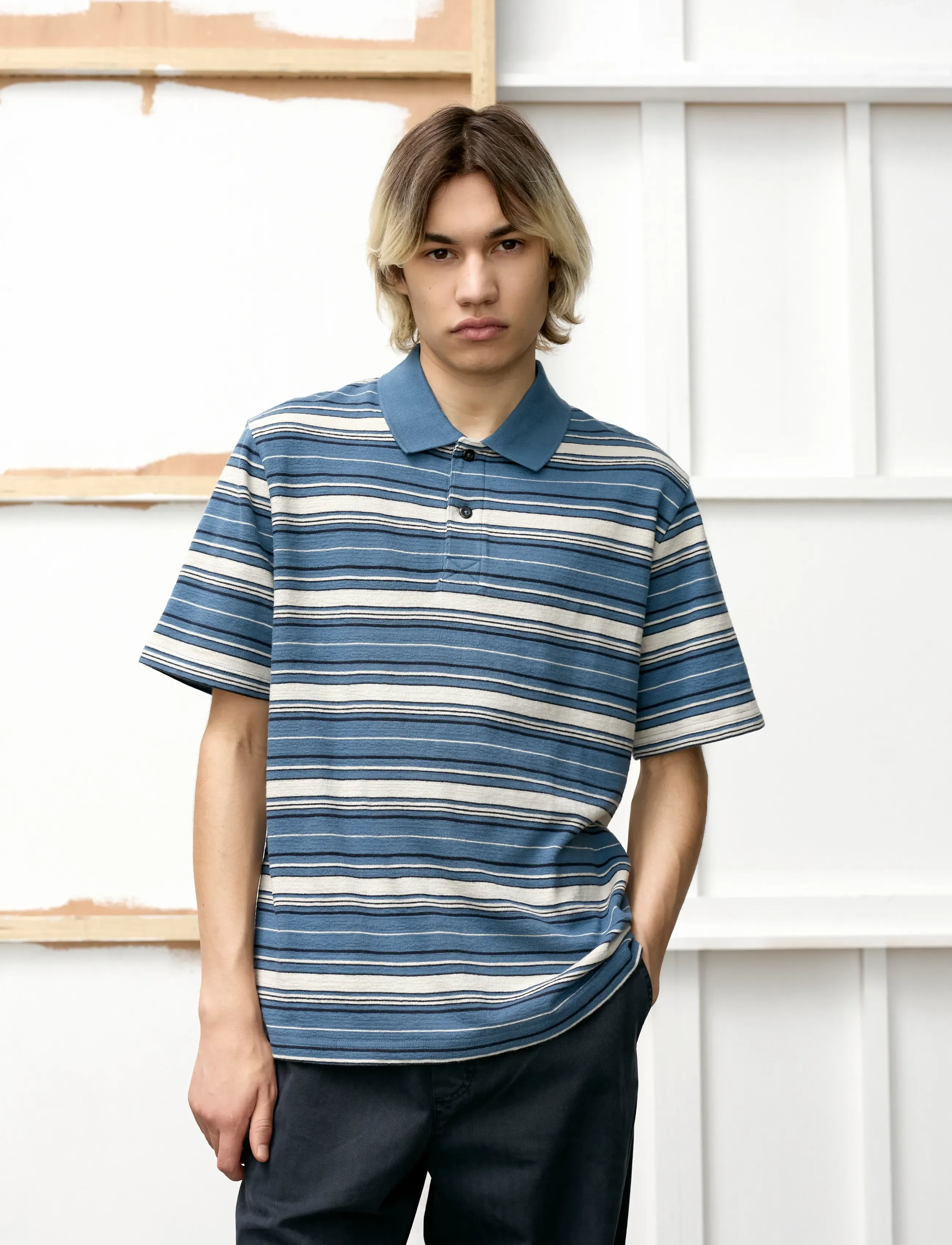 WOOD Wwcolton Polo 25218, S, Polos, Blau - Short-sleeved, Männerswear