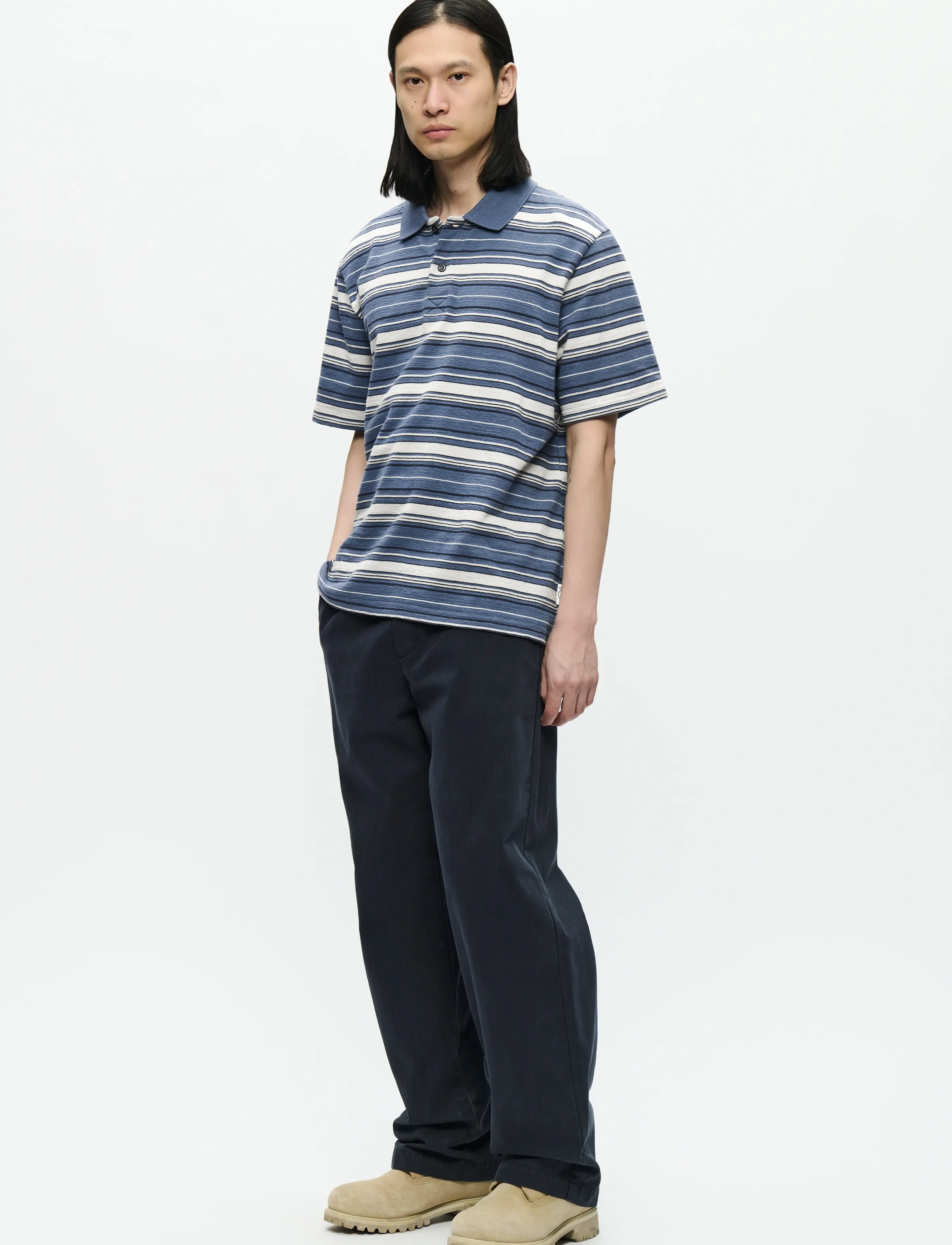WOOD WOOD - WWColton polo 25218 - kortærmede poloer - bluefin stripe - 2