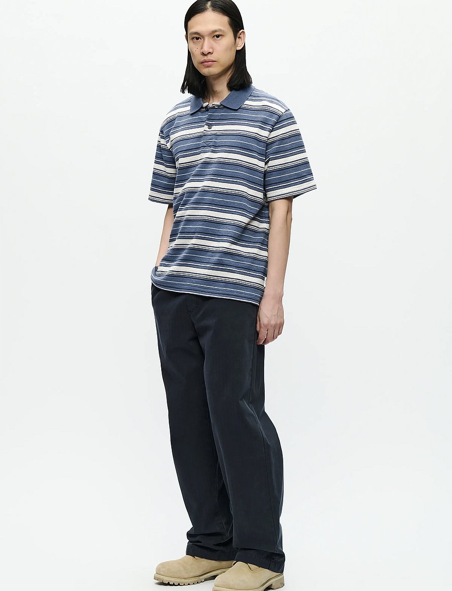 WOOD WOOD - WWColton polo 25218 - kurzärmelig - bluefin stripe - 2