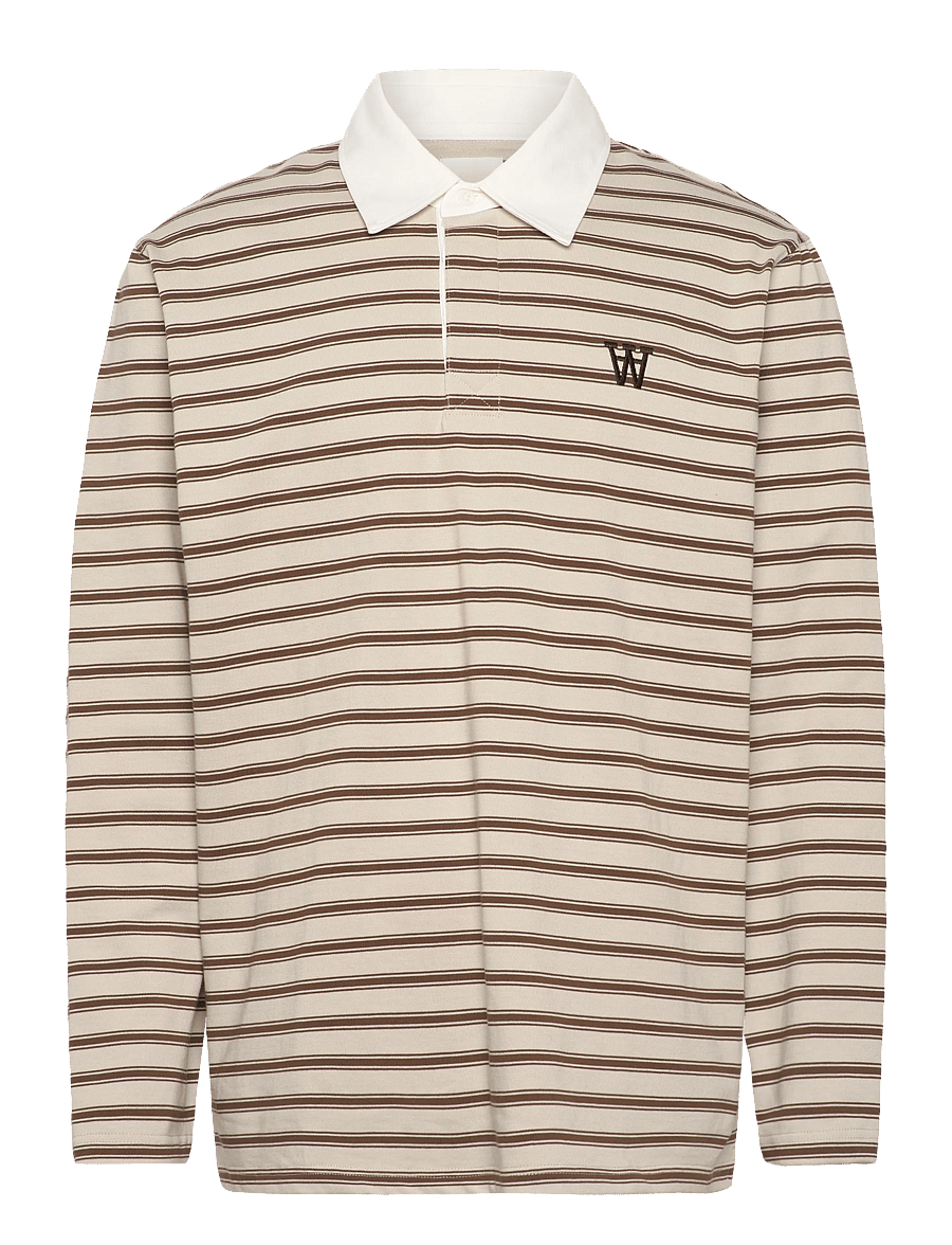 WOOD WOOD - WWLandon polo 25215 - langærmede poloer - desert palm stripe - 1