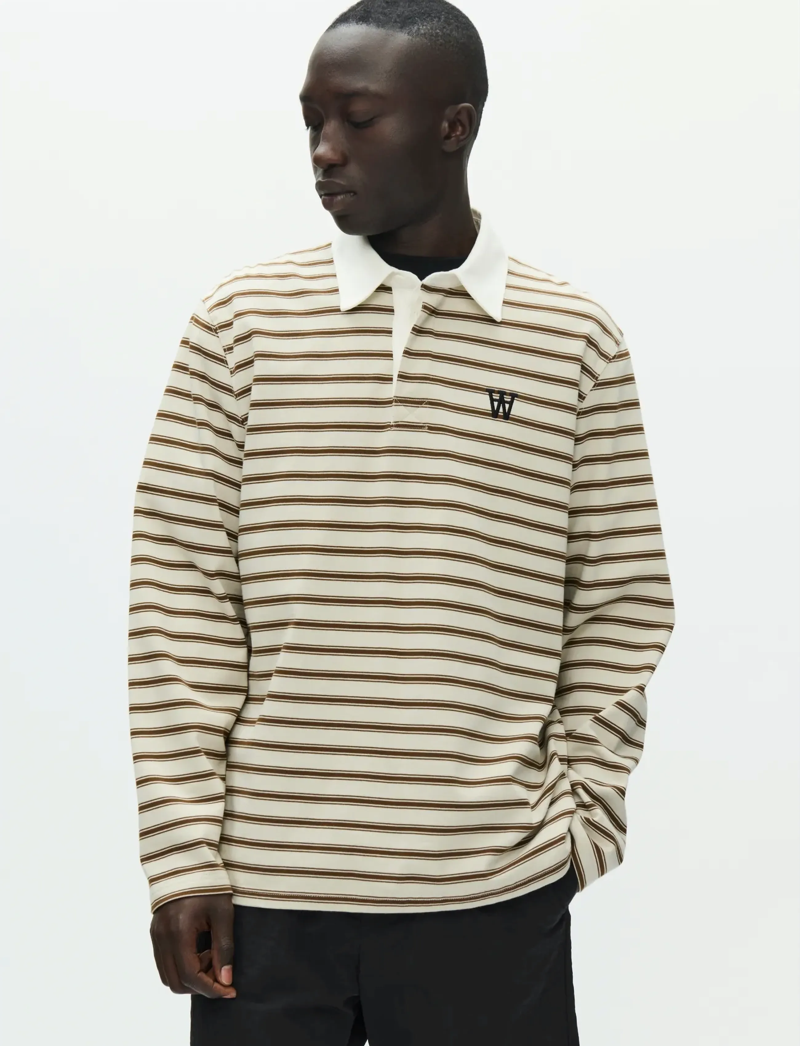 WOOD WOOD Wwlandon Polo 25215, L, Beige, Poloer > Langærmede, Herre