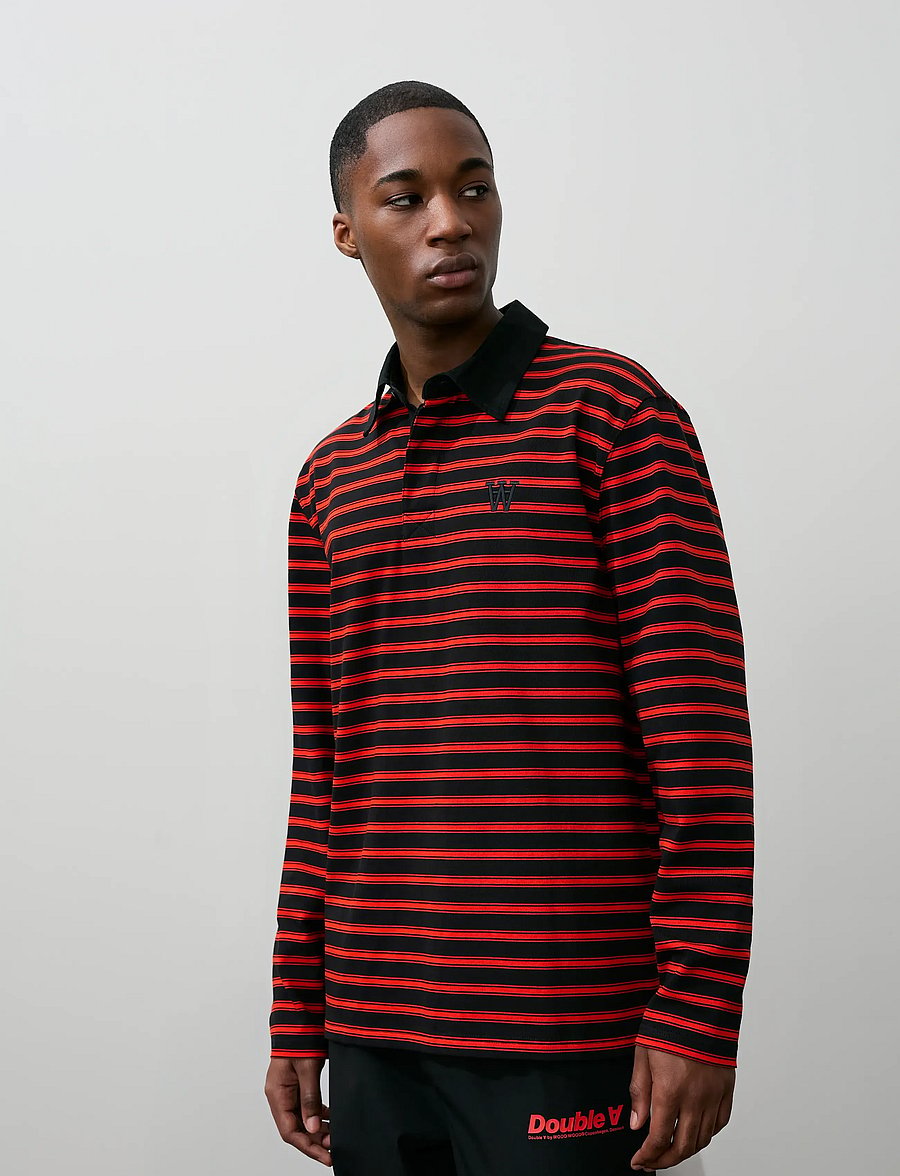 WOOD WOOD - WWLandon polo 25215 - langærmede poloer - poinciana stripe - 0
