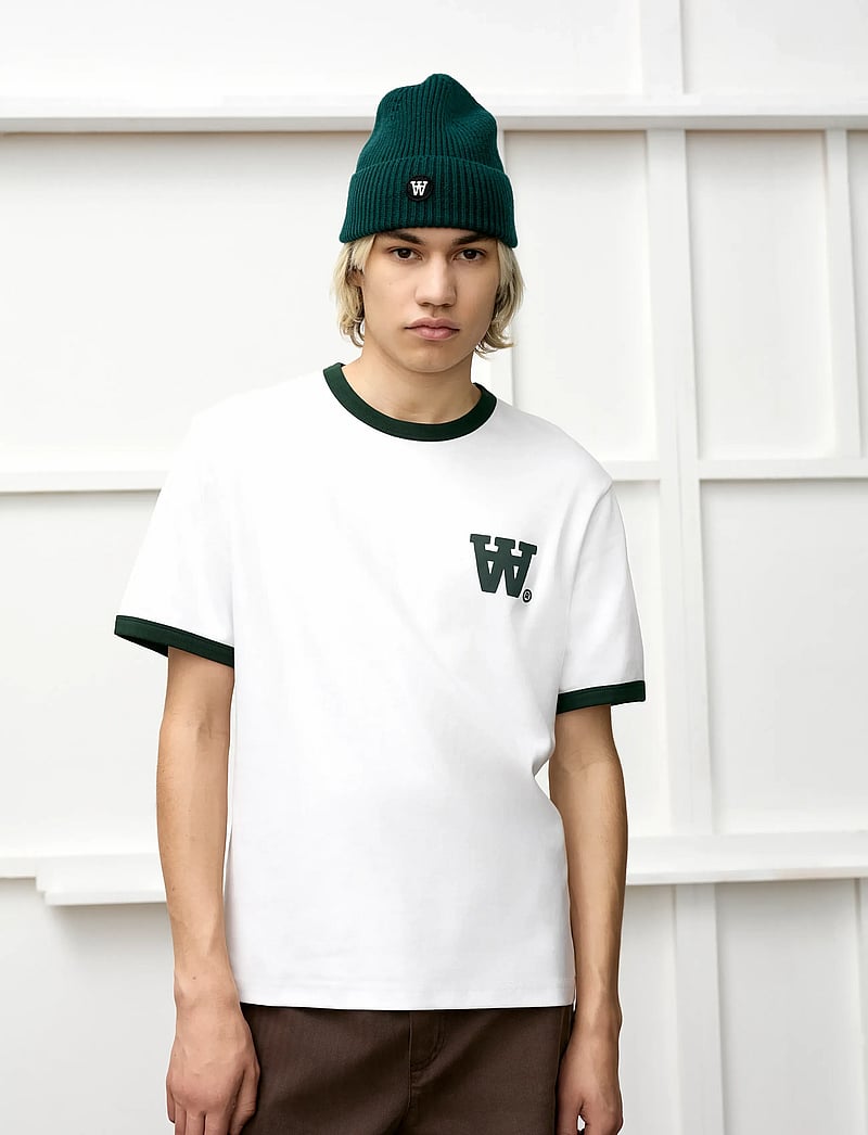 WOOD WOOD - WWParker tee 25214 - kortærmede t-shirts - bright white - 0