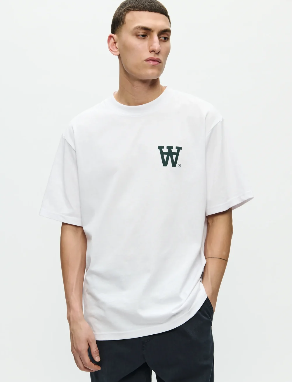 WOOD WOOD - WWLiam tee AAchest 25220 - short-sleeved t-shirts - bright white - 0