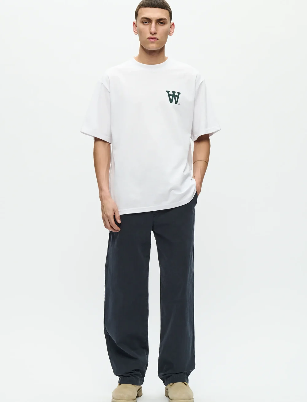 WOOD WOOD - WWLiam tee AAchest 25220 - short-sleeved t-shirts - bright white - 2