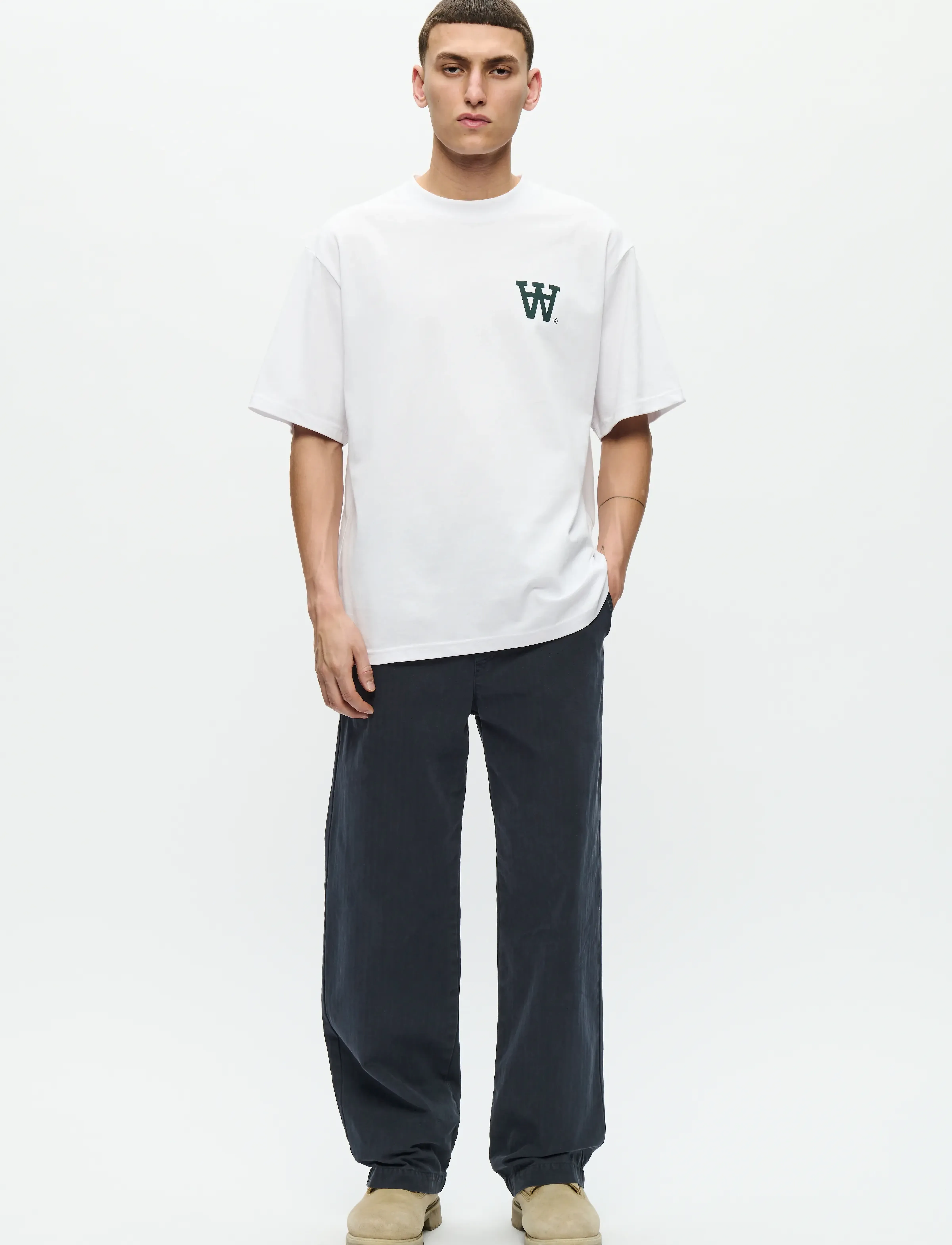 WOOD WOOD - WWLiam tee AAchest 25220 - kortærmede t-shirts - bright white - 2