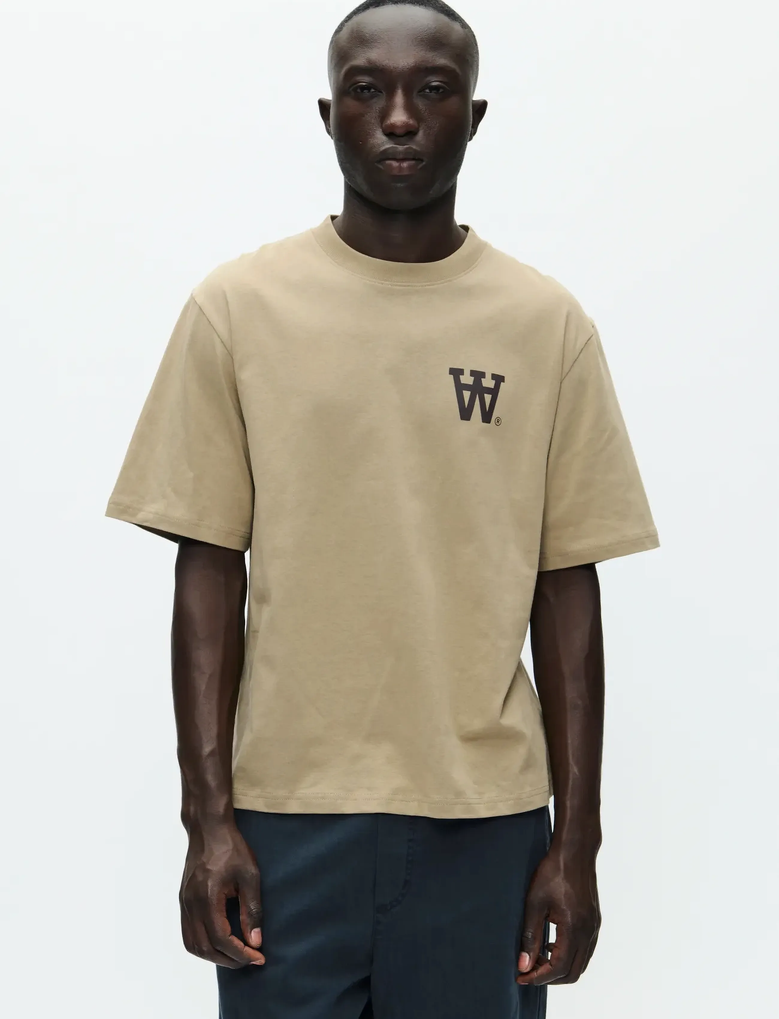 WOOD WOOD WWLiam tee AAchest 25220 - T-Shirts - GREIGE / beige