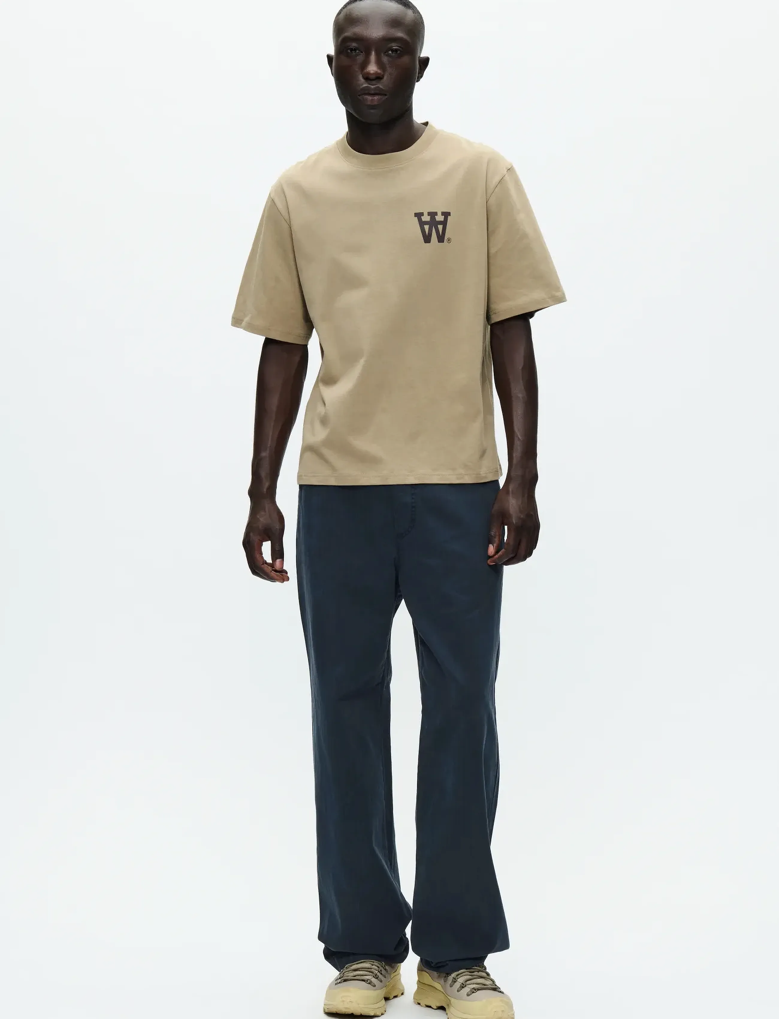WOOD WOOD - WWLiam tee AAchest 25220 - kortærmede t-shirts - greige - 2