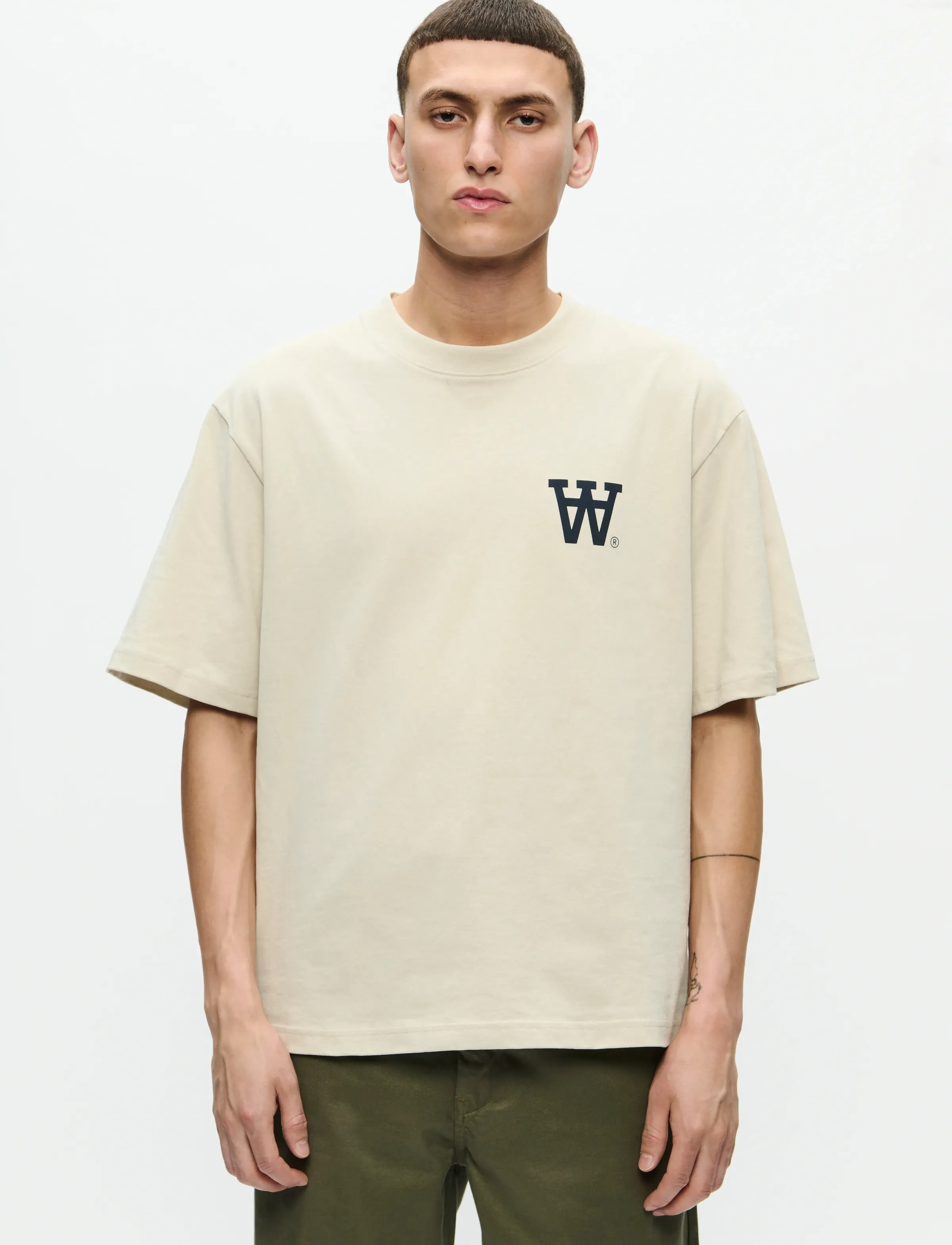 WOOD WOOD WWLiam tee AAchest 25220 - Tøj - MOONSTRUCK / cream