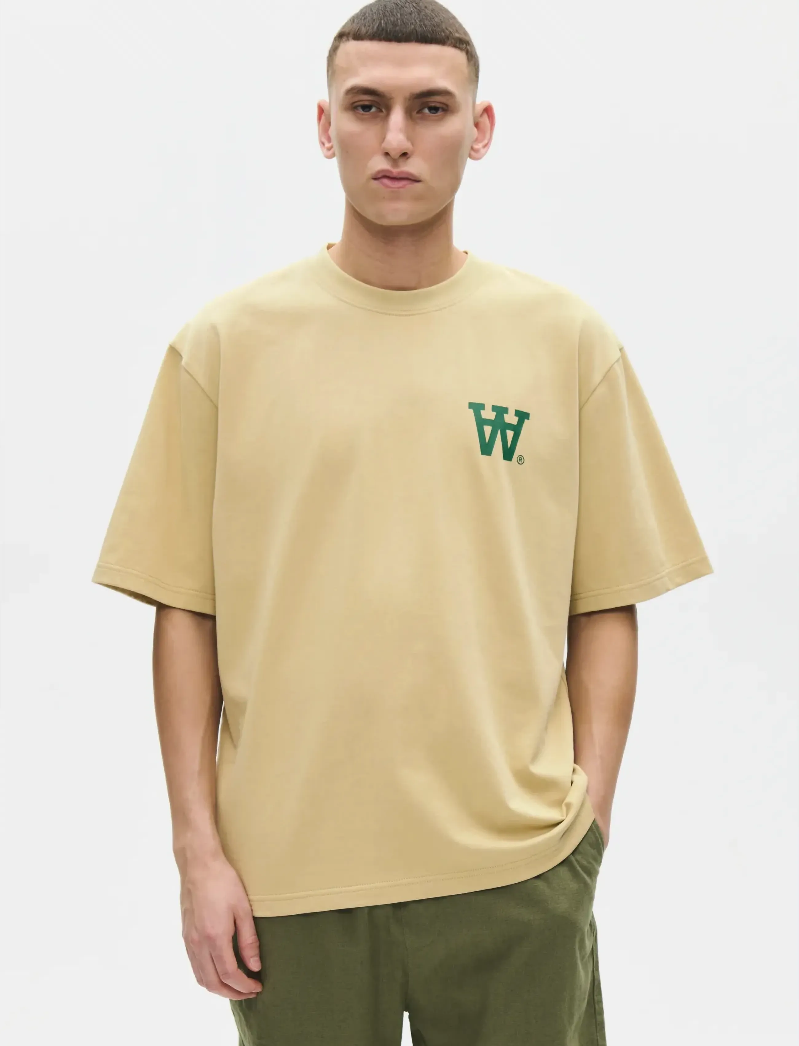 WOOD WOOD WWLiam tee AAchest 25220 - WOOD WOOD - PALE OLIVE GREEN / beige