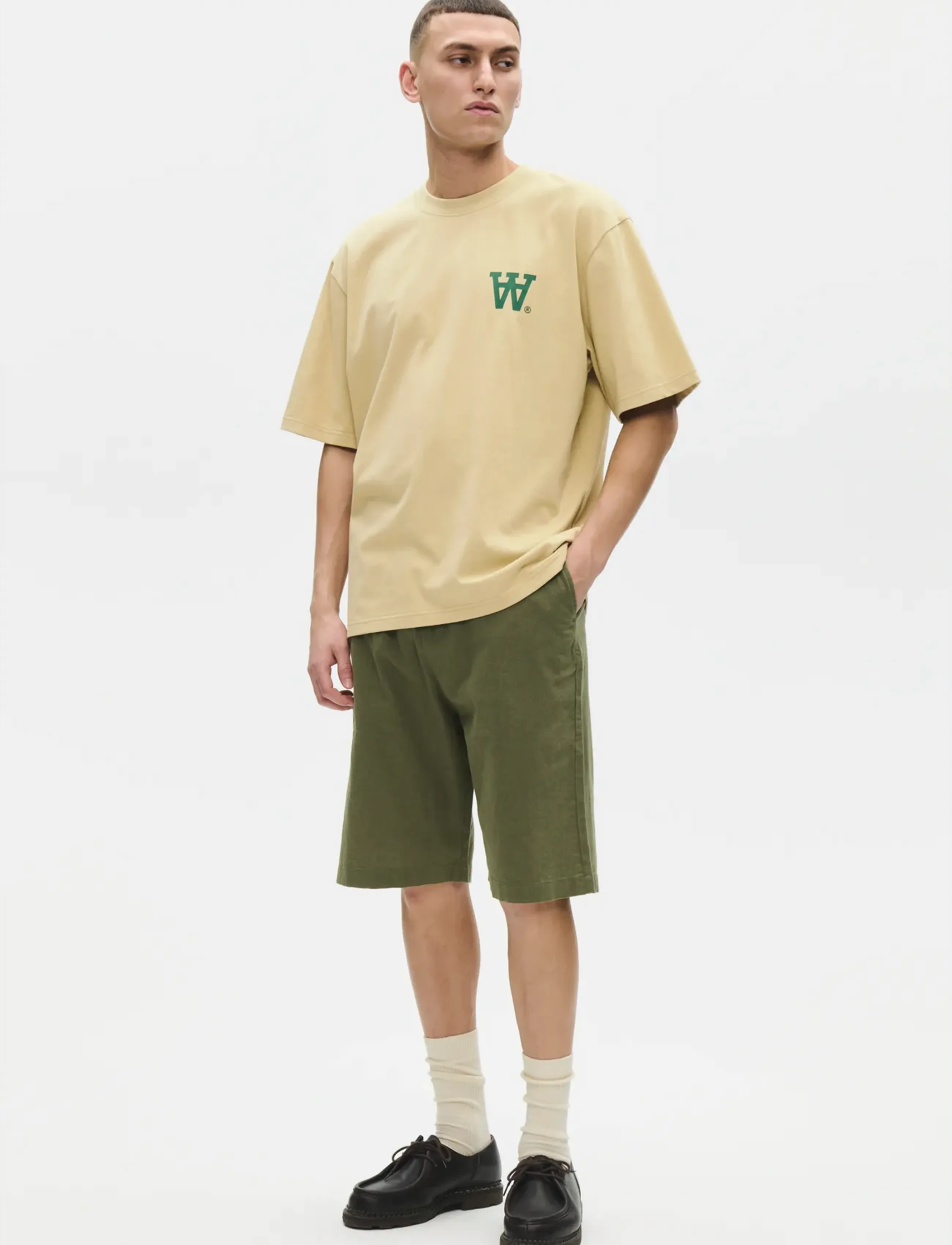 WOOD WOOD - WWLiam tee AAchest 25220 - kortærmede t-shirts - pale olive green - 3