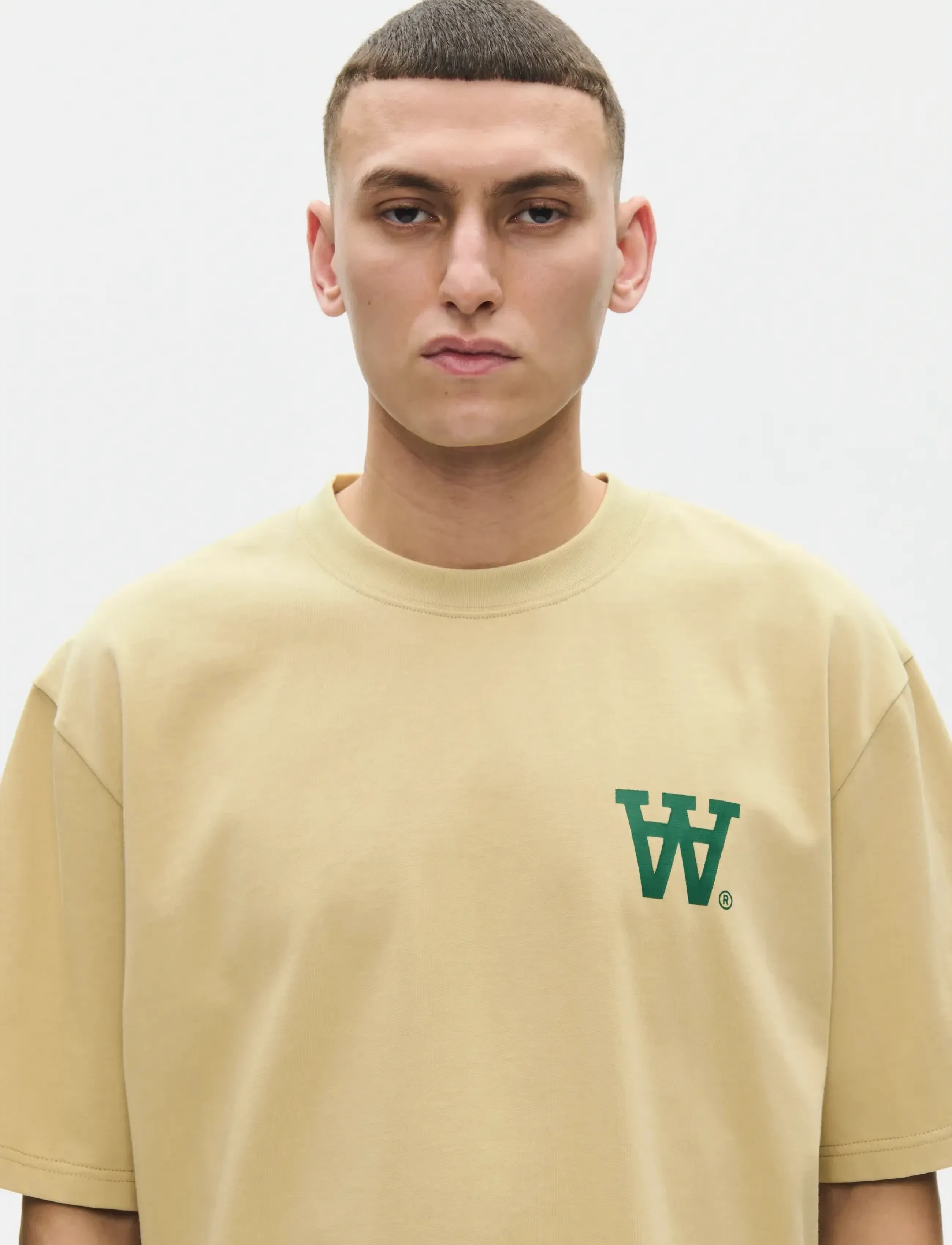 WOOD WOOD - WWLiam tee AAchest 25220 - kortærmede t-shirts - pale olive green - 4