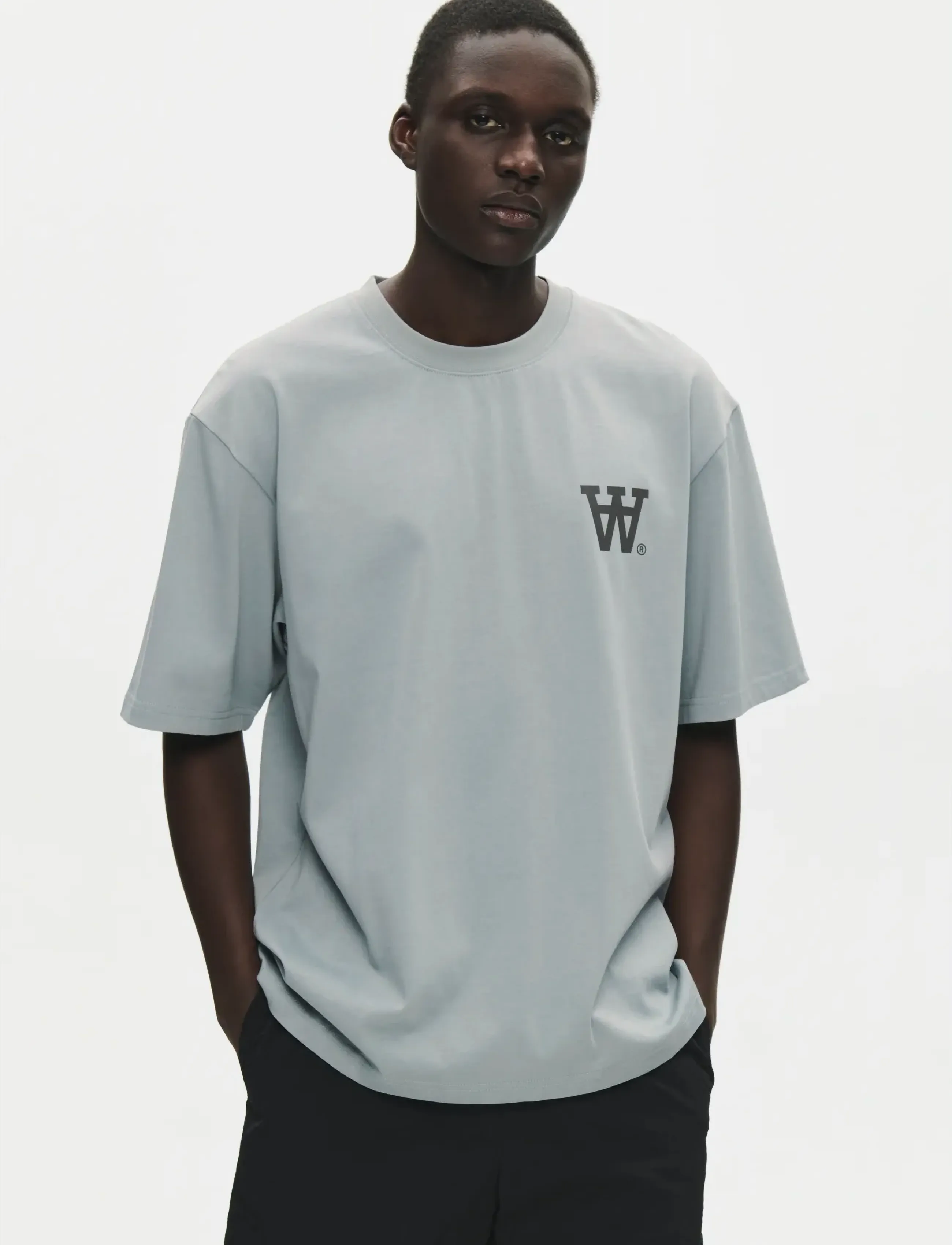 WOOD Wwliam Tee Aachest 25220, M, T-shirts, Grau - Short-sleeved, Männerswear
